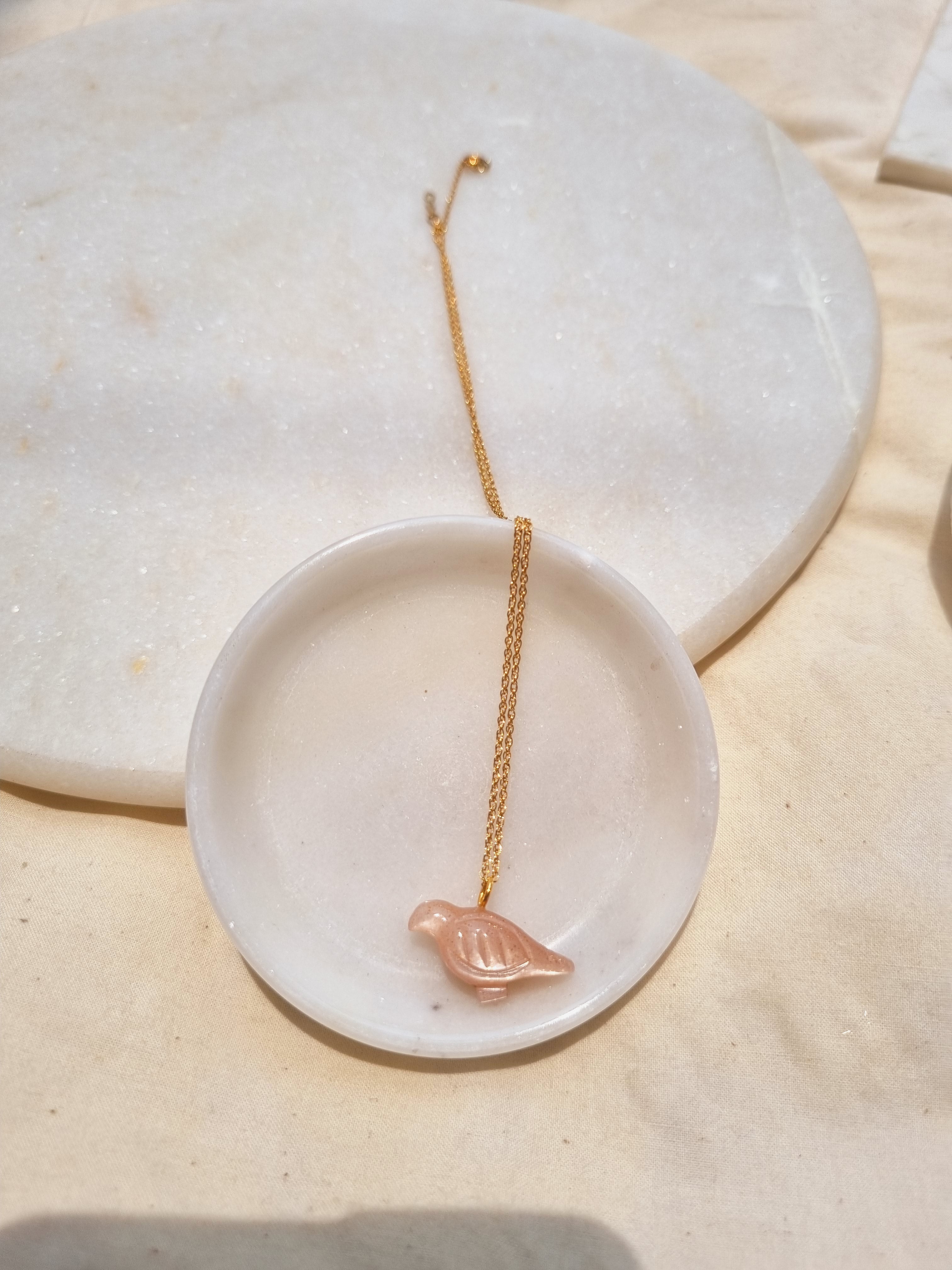 dove - Peach Moonstone Pendant