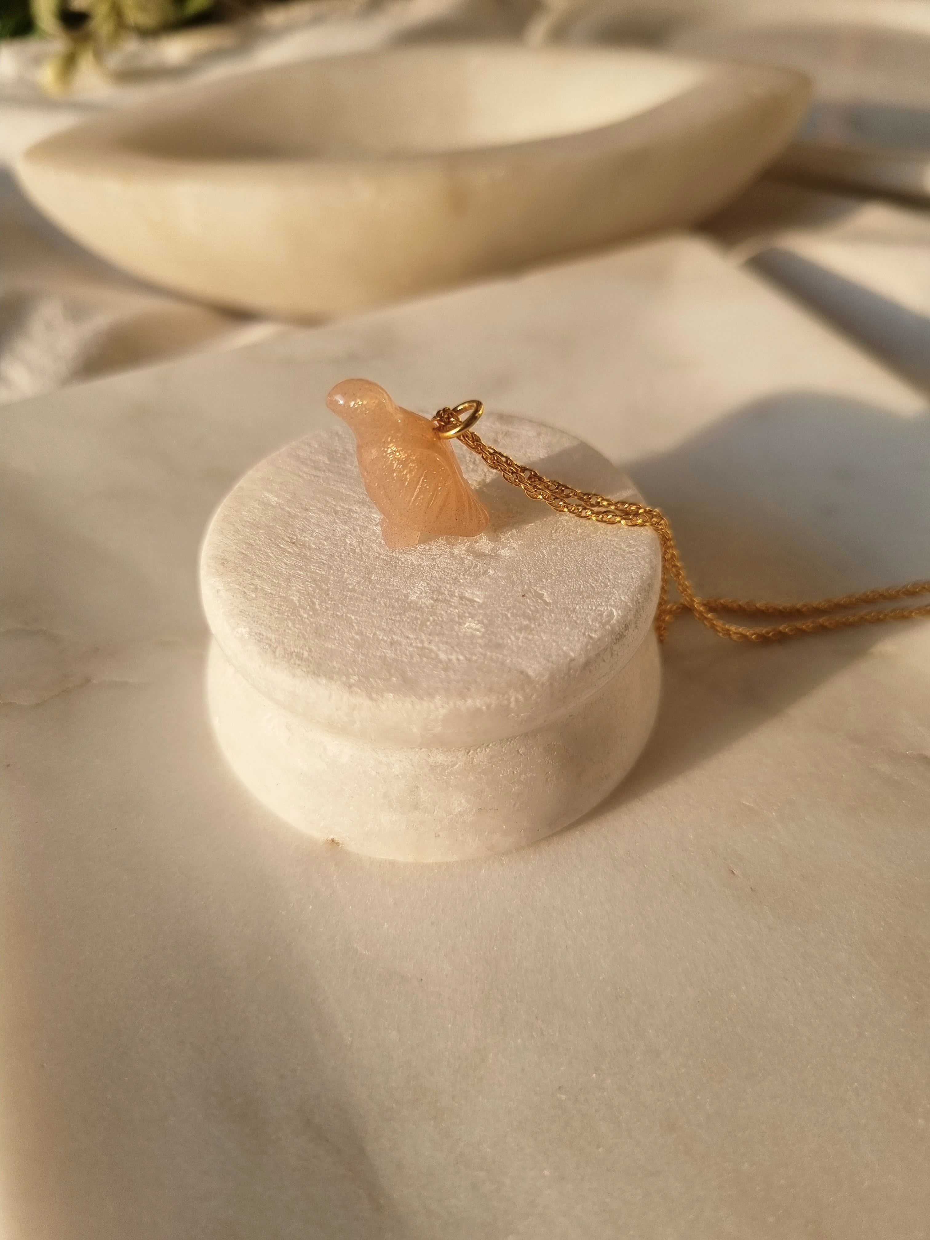 dove - Peach Moonstone Pendant