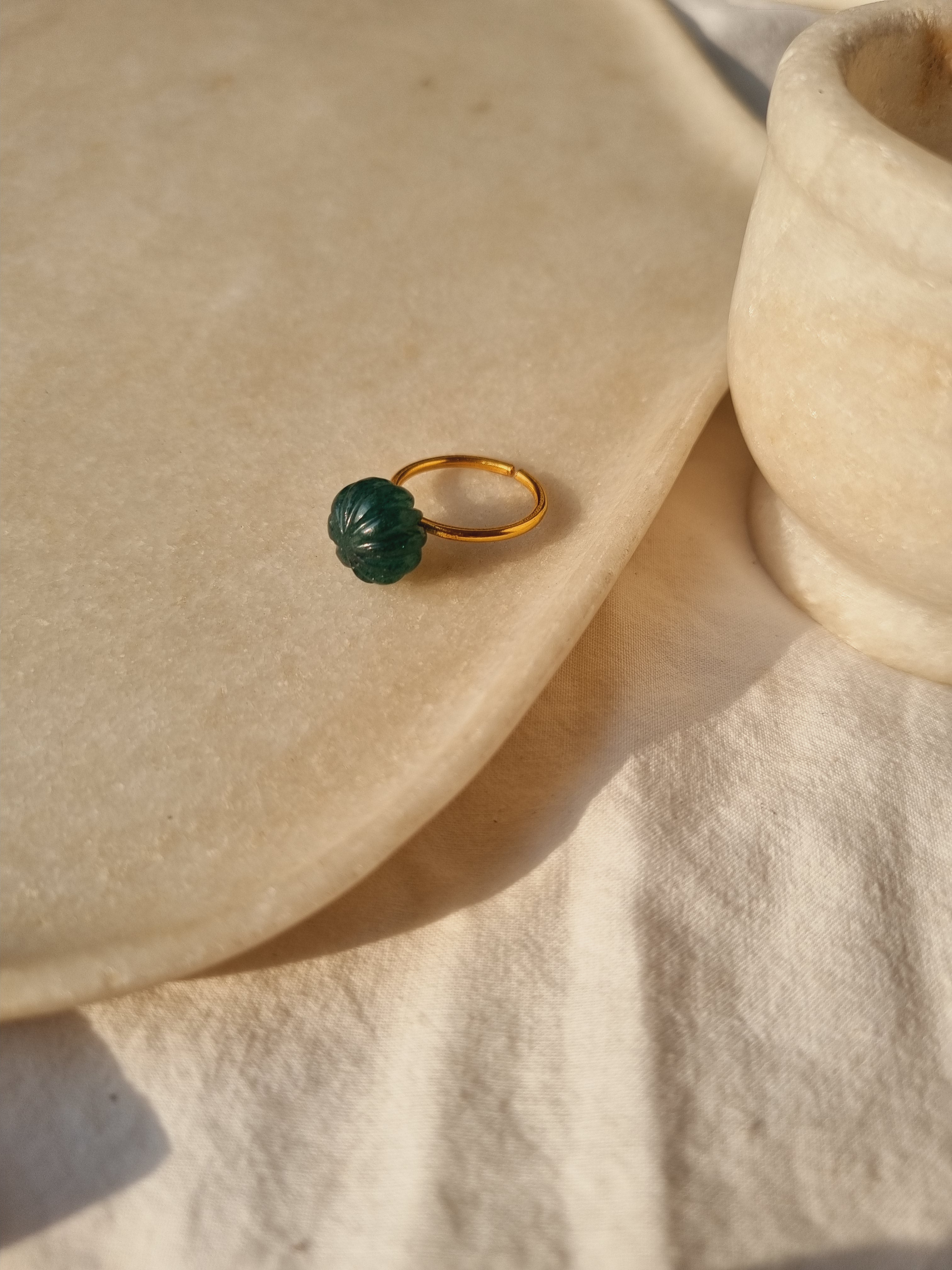 kaling - Green Aventurine Melon Ring