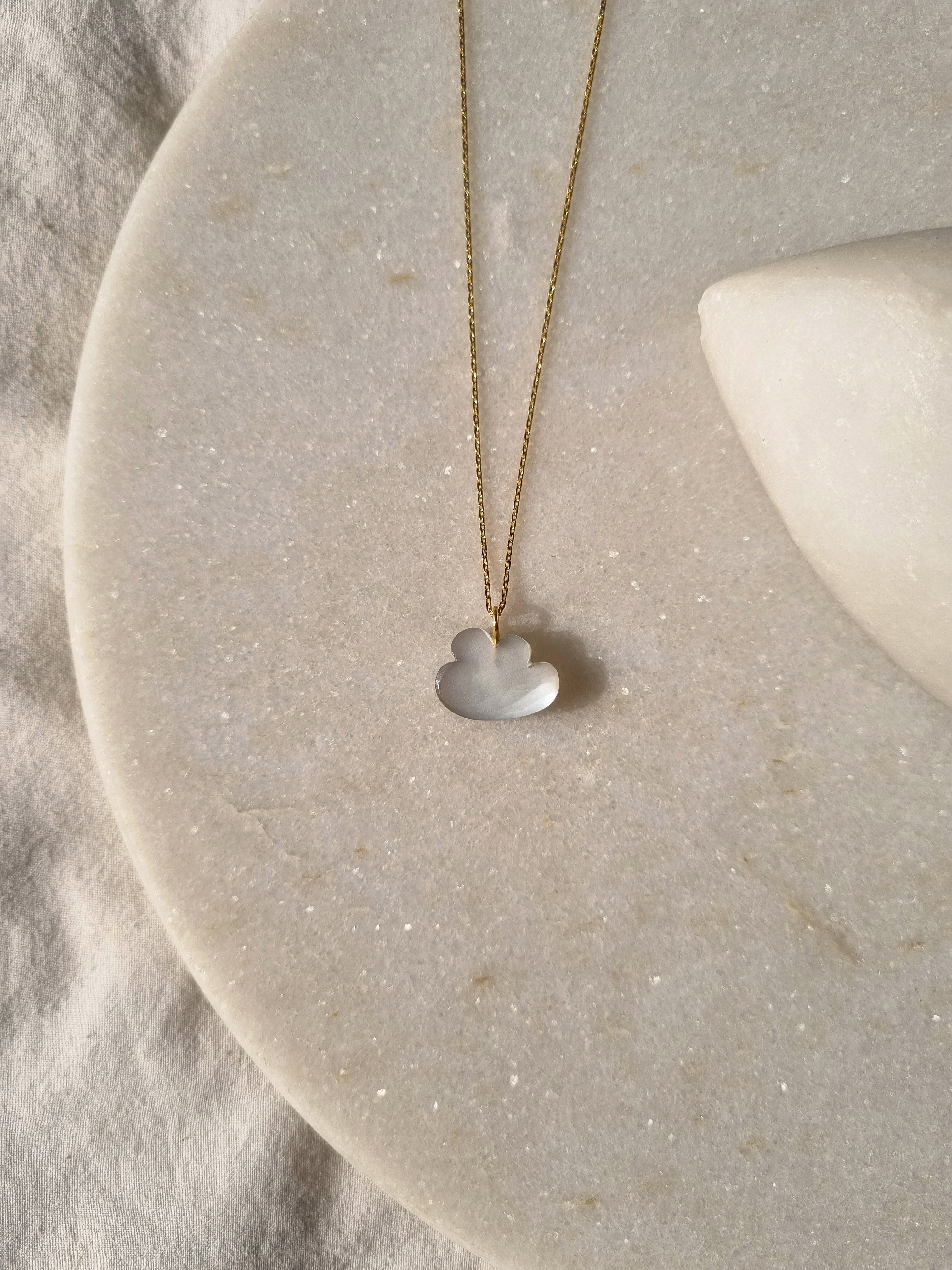 megh - Grey Moonstone Cloud Pendant