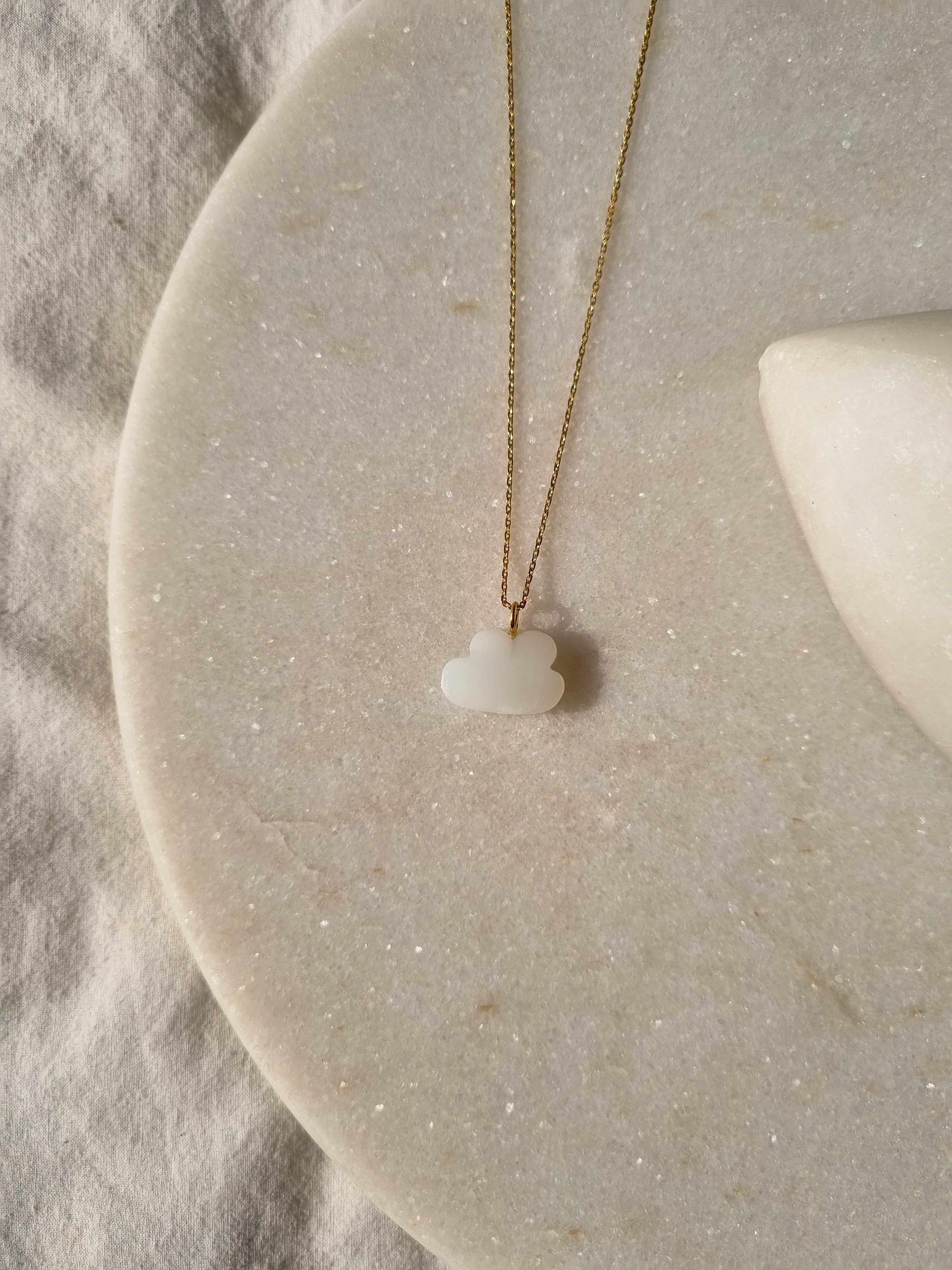 megh - White Moonstone Cloud Pendant