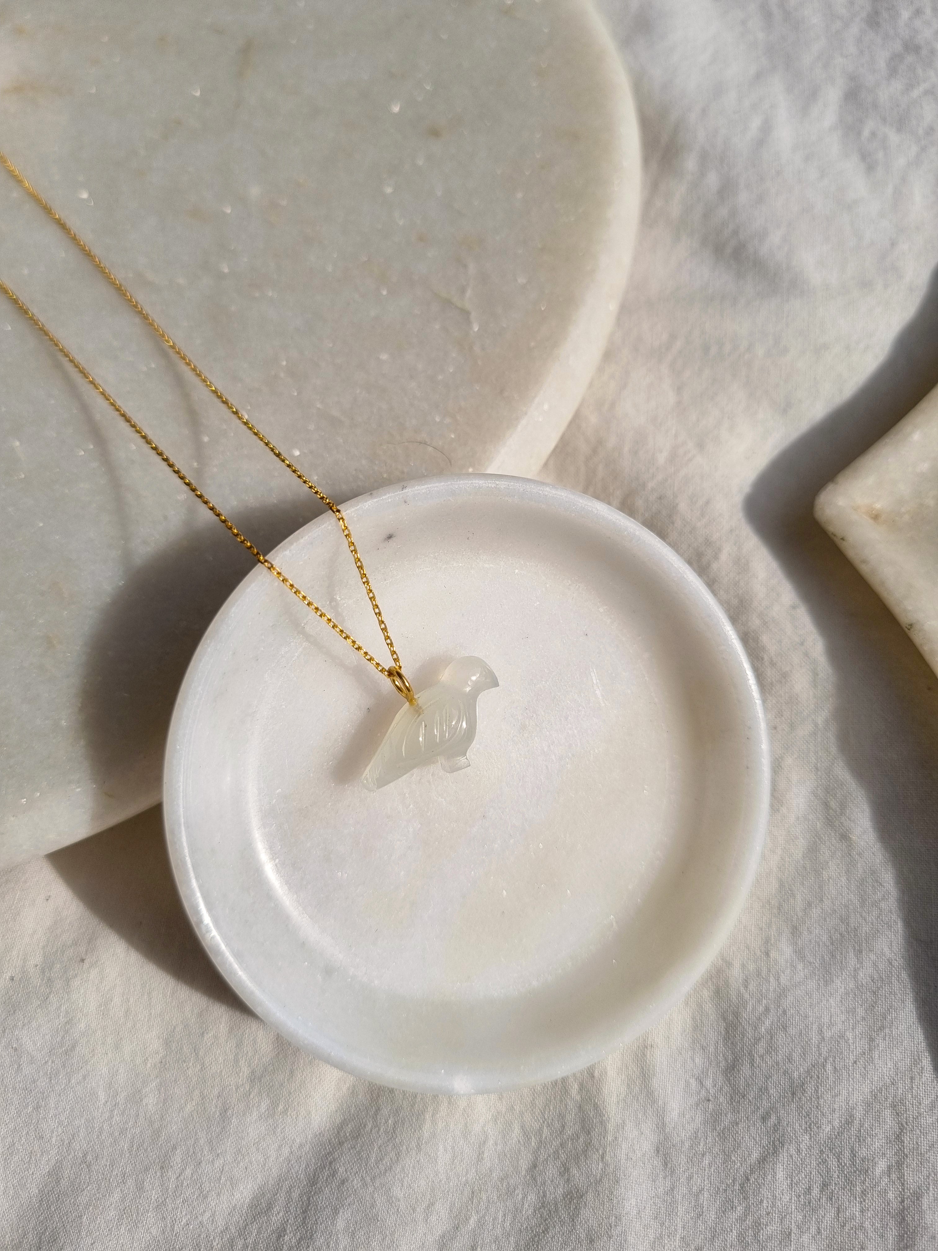 dove - White Moonstone Pendant