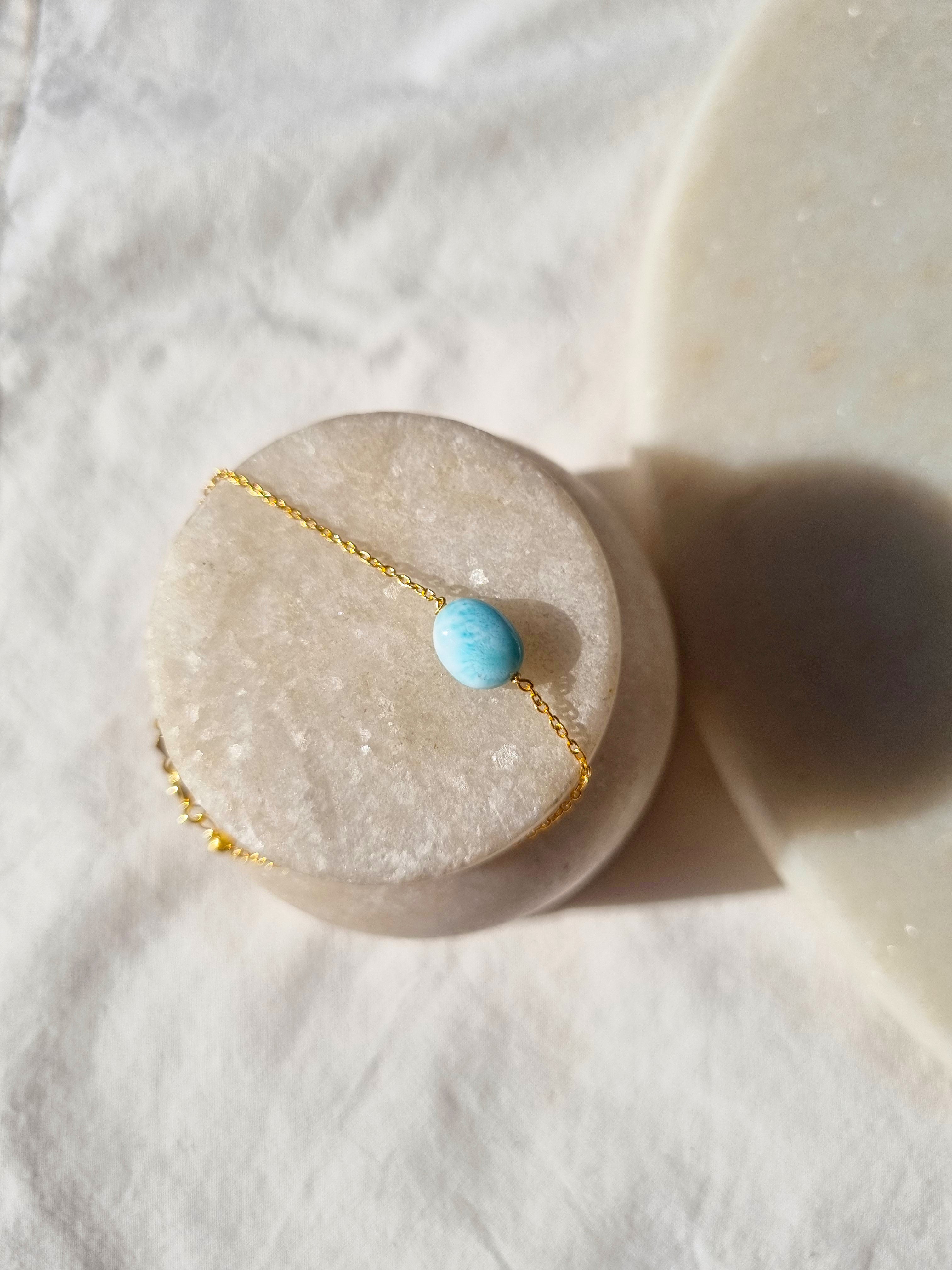 kesya - Larimar Oval Bracelet