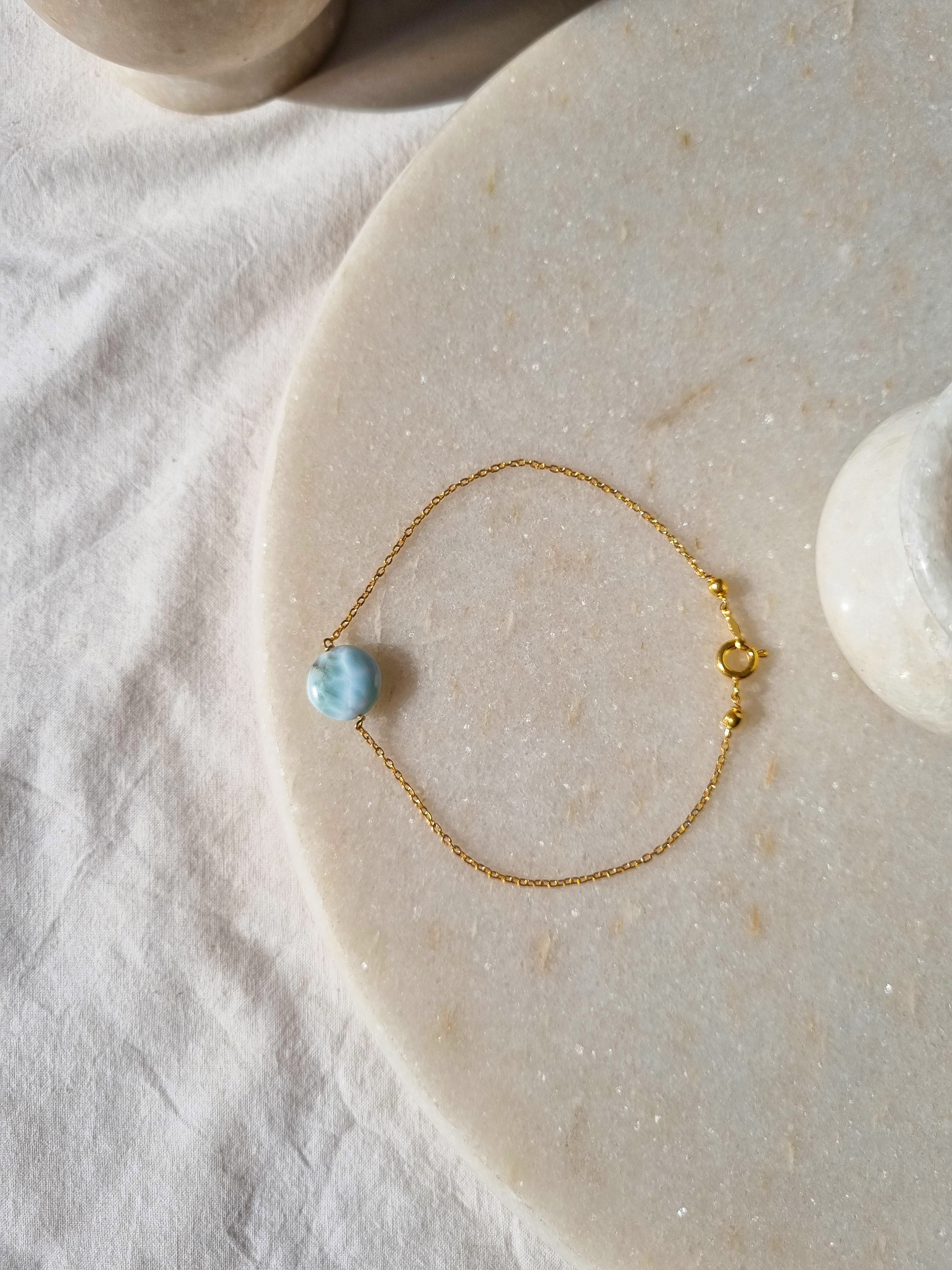 matsya - Larimar Round Bracelet