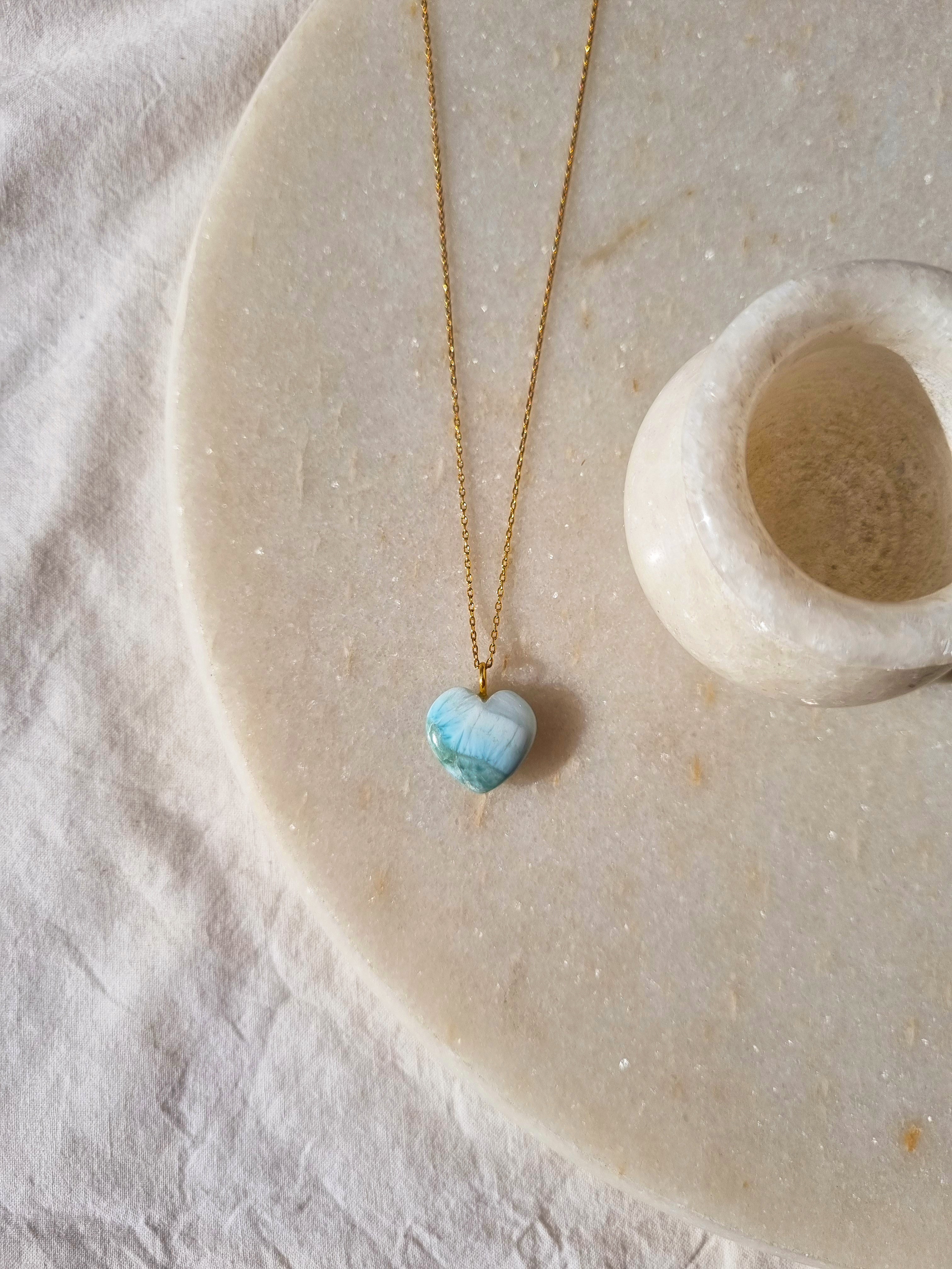 adya - Larimar Heart Pendant