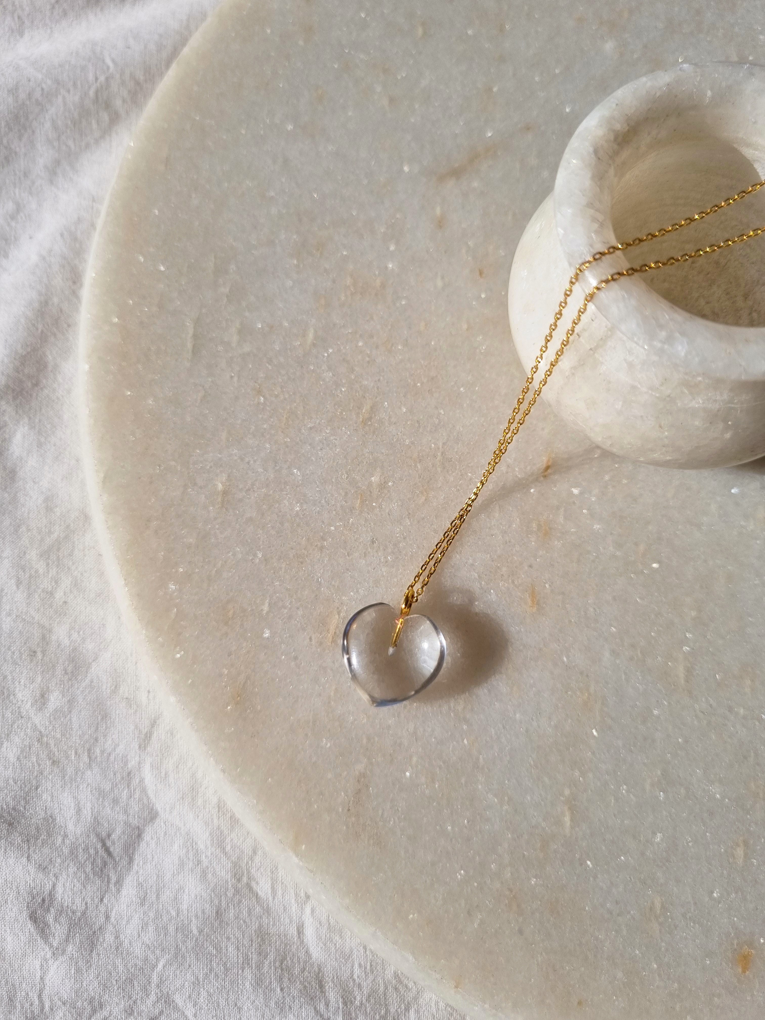 adya - Clear Quartz Heart Pendant