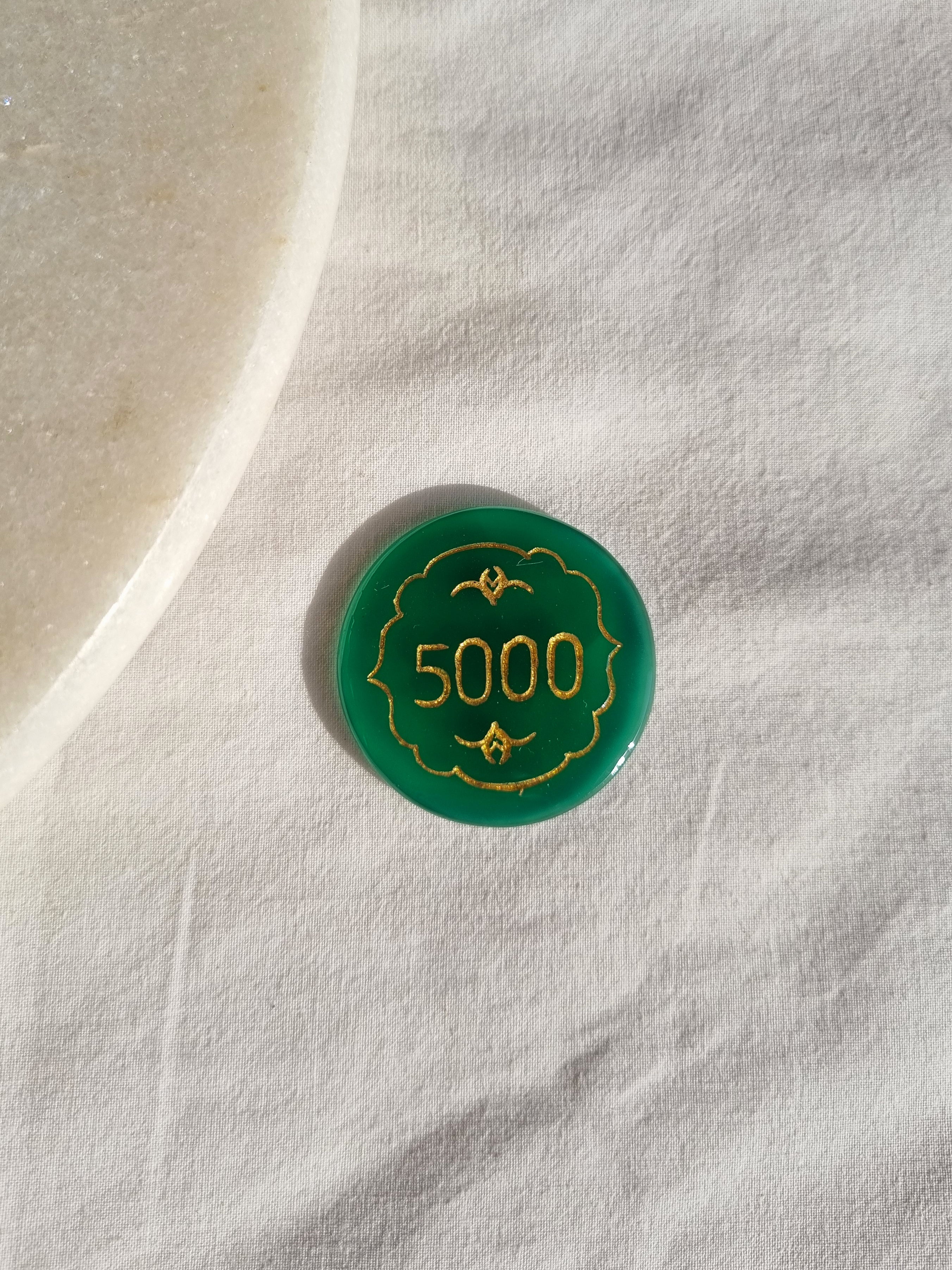 Heritage Poker Chip in Green Onyx