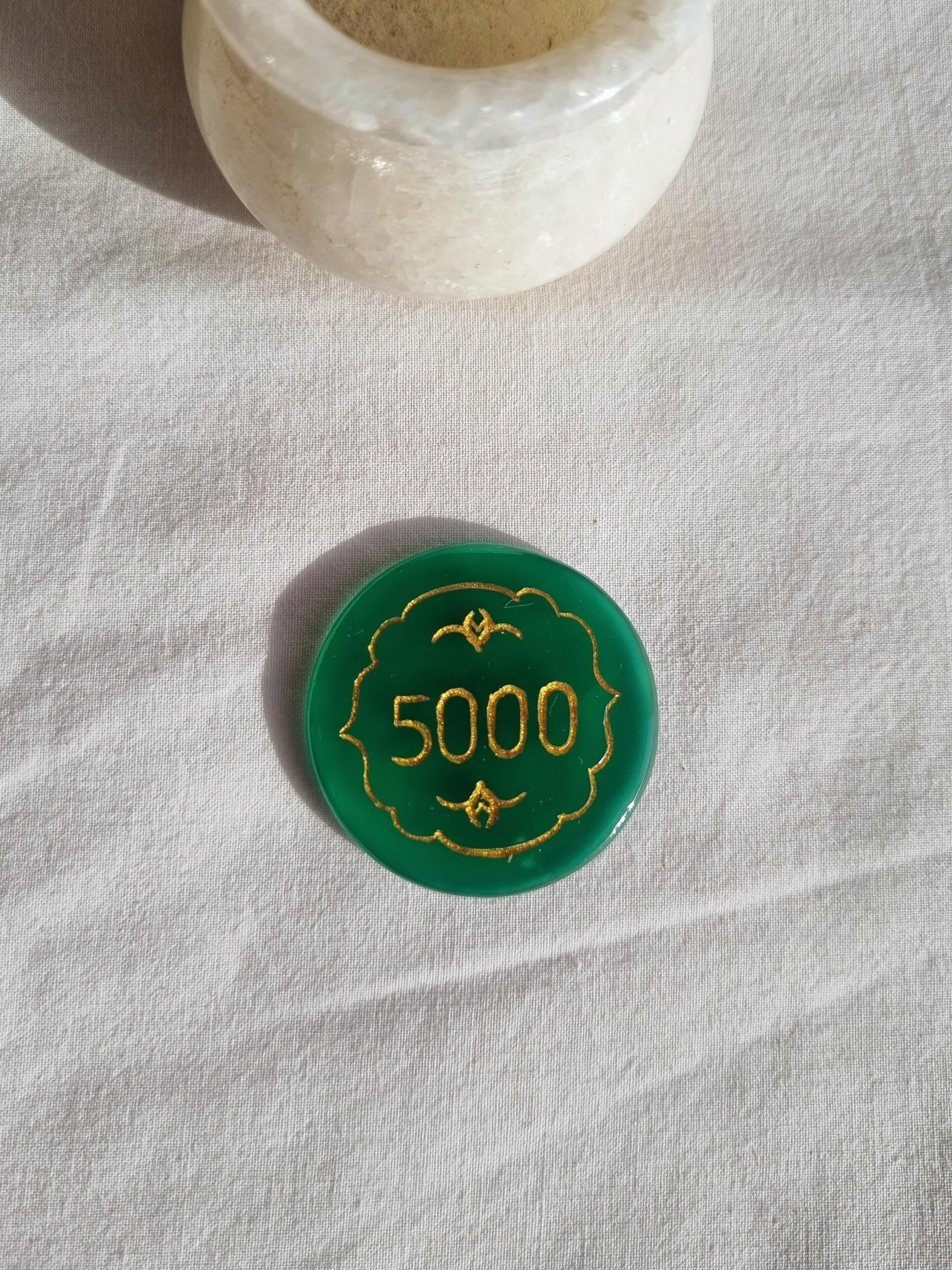 Heritage Poker Chip in Green Onyx