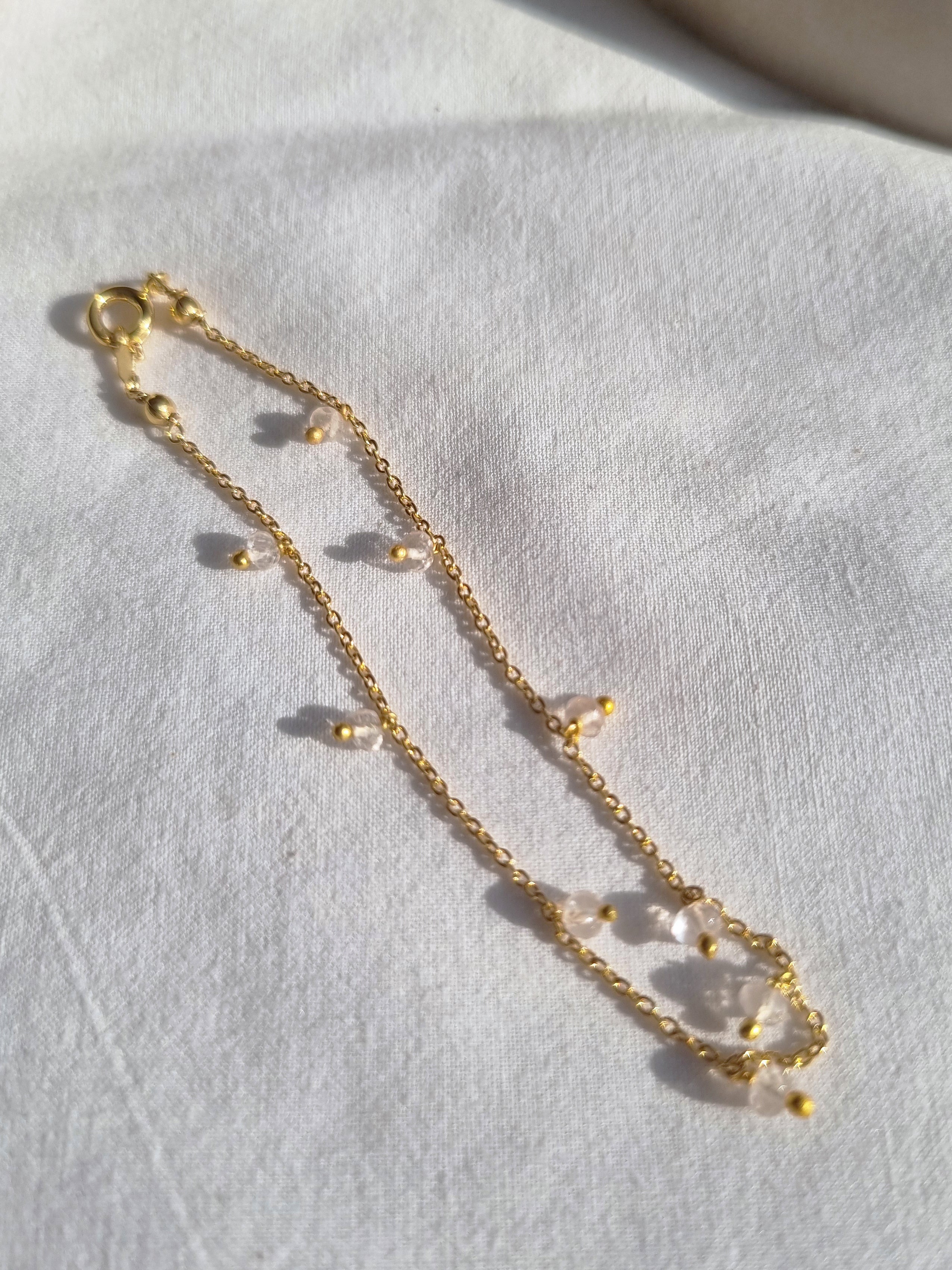 apiti - Rose Quartz Baati Drop Bracelet