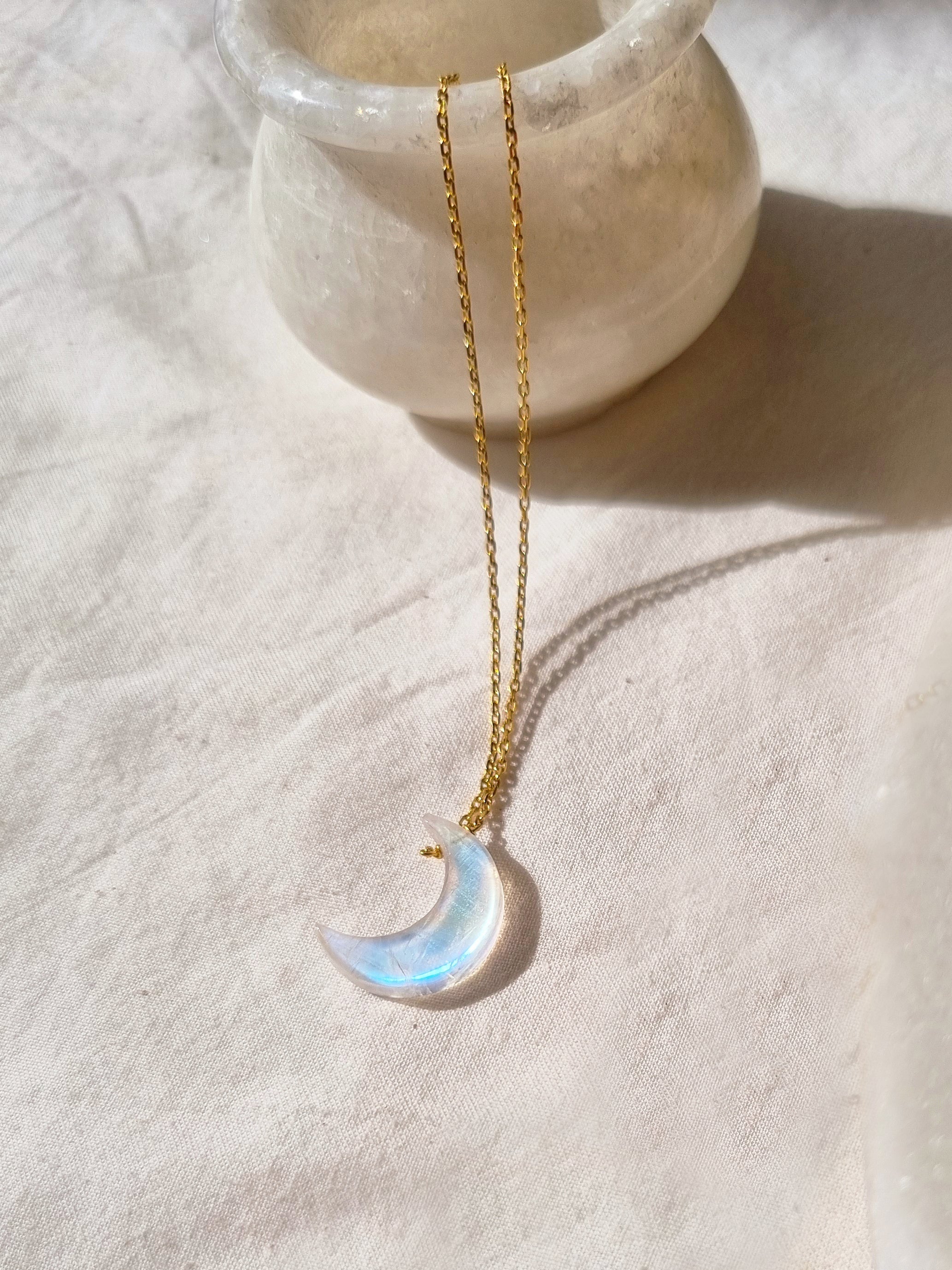 adhva - Rainbow Moonstone Luna Pendant