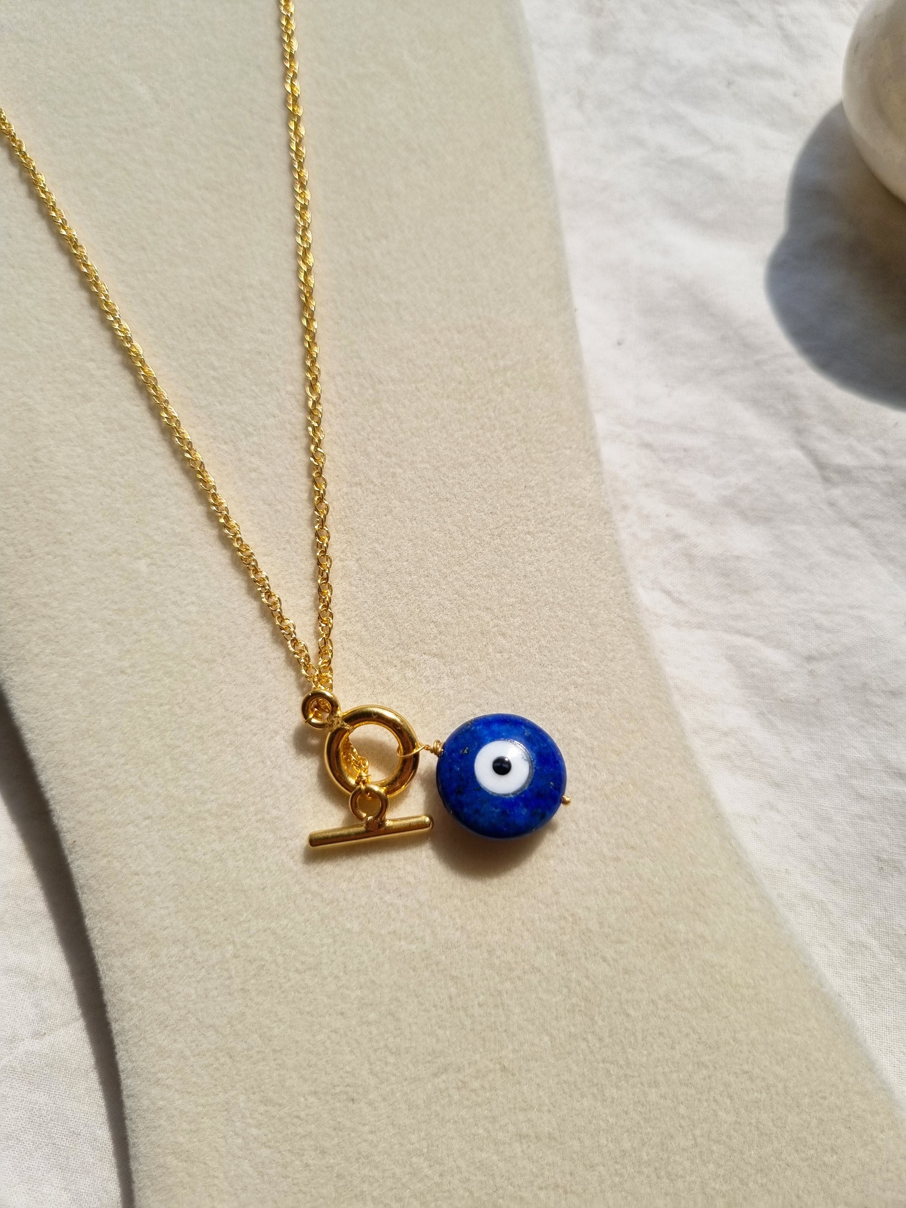 vedava - Lapis Lazuli Evil Eye Toggle Pendant