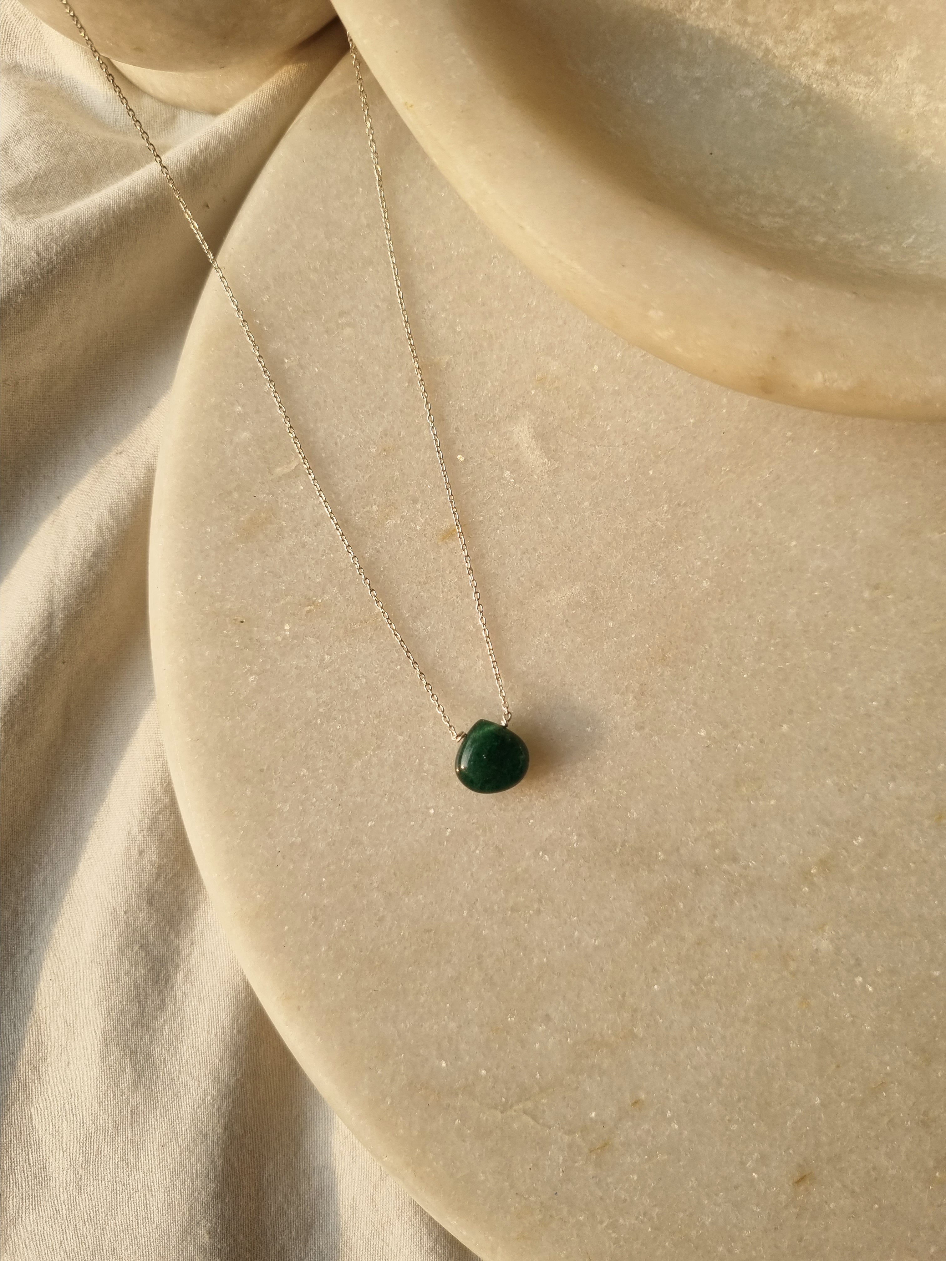 sete - Green Aventurine Heart Shaped Drop