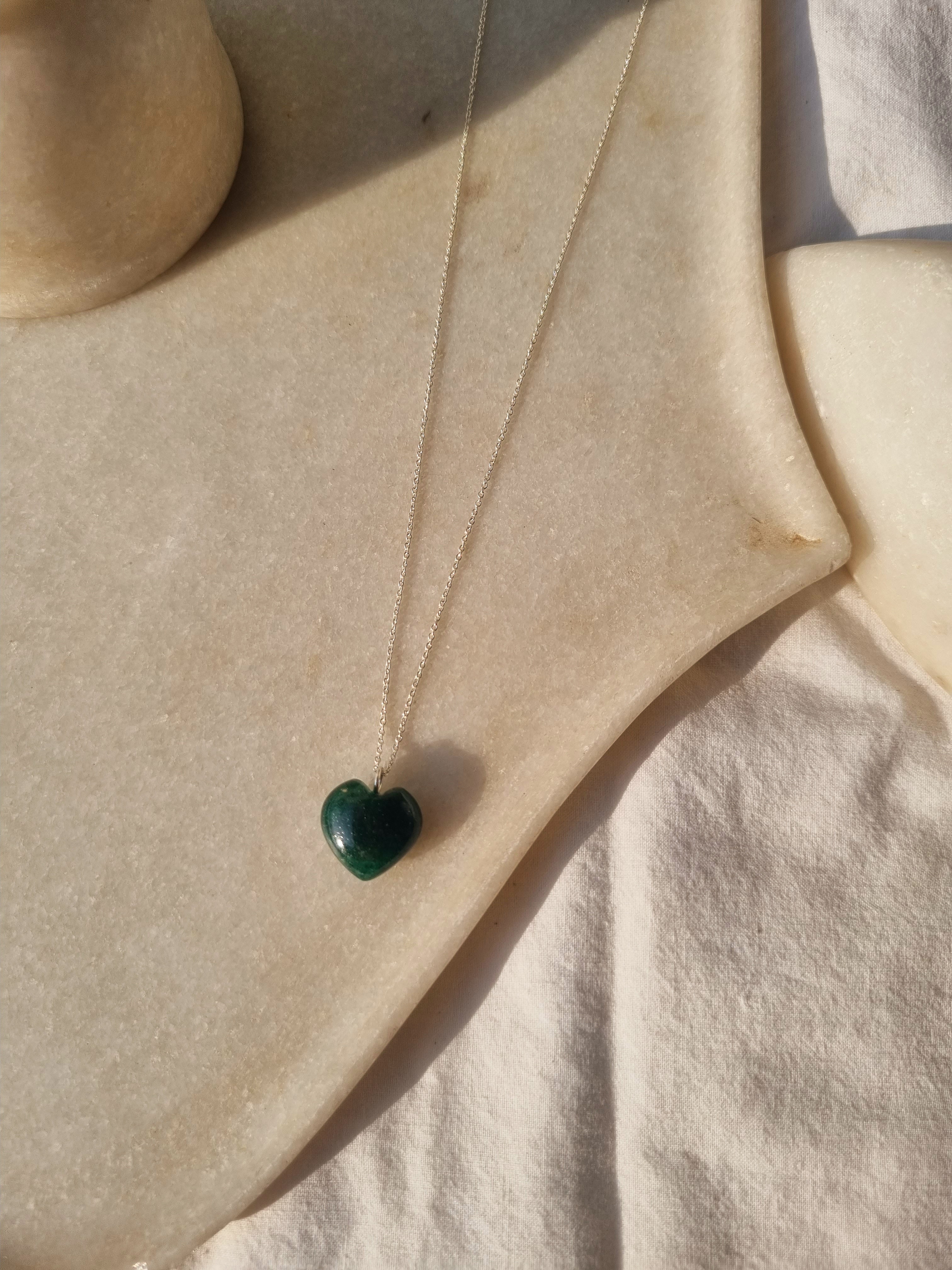 adya - Green Aventurine Heart Pendant