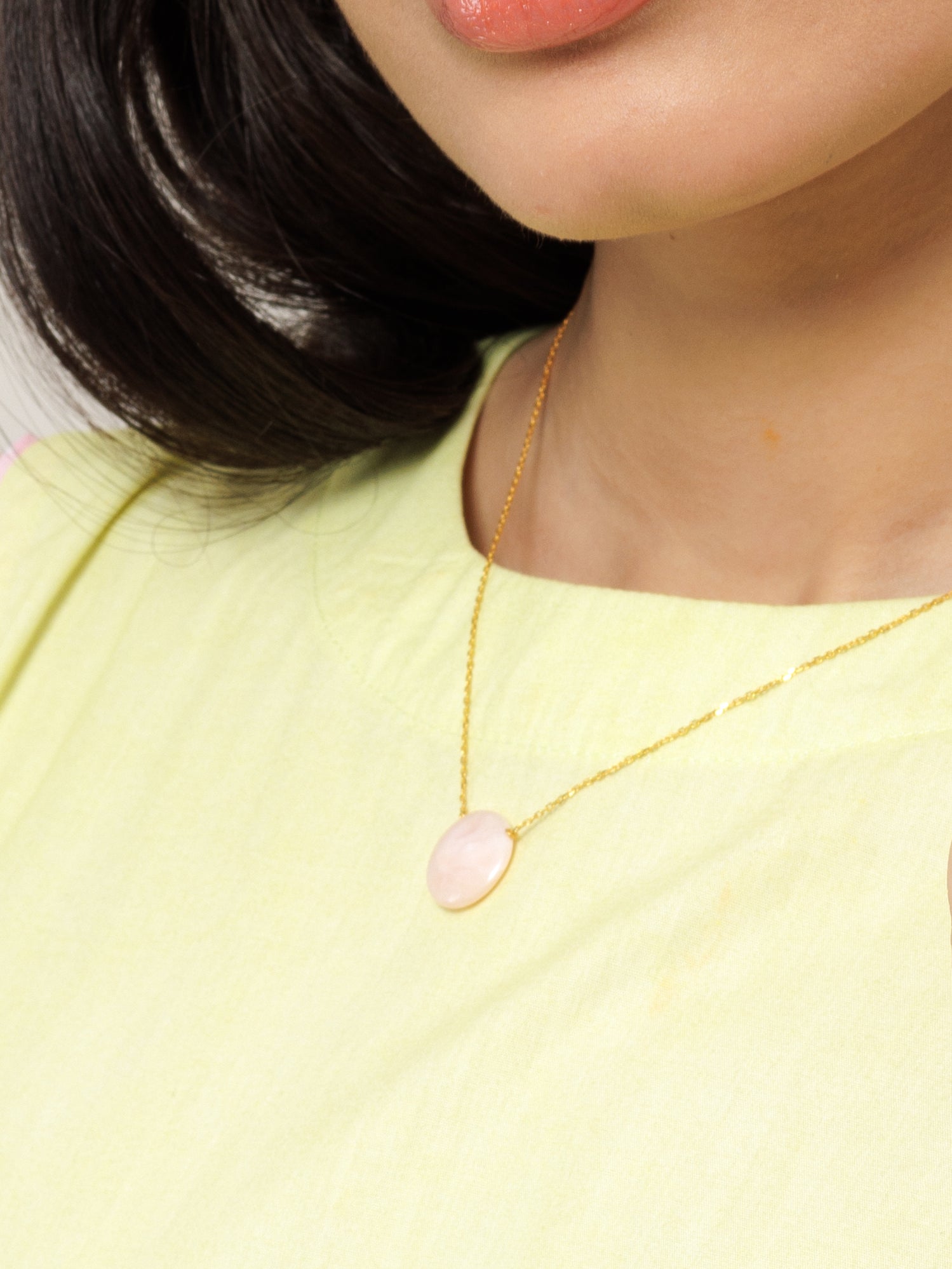 asa - Pink Opal Coin Pendant