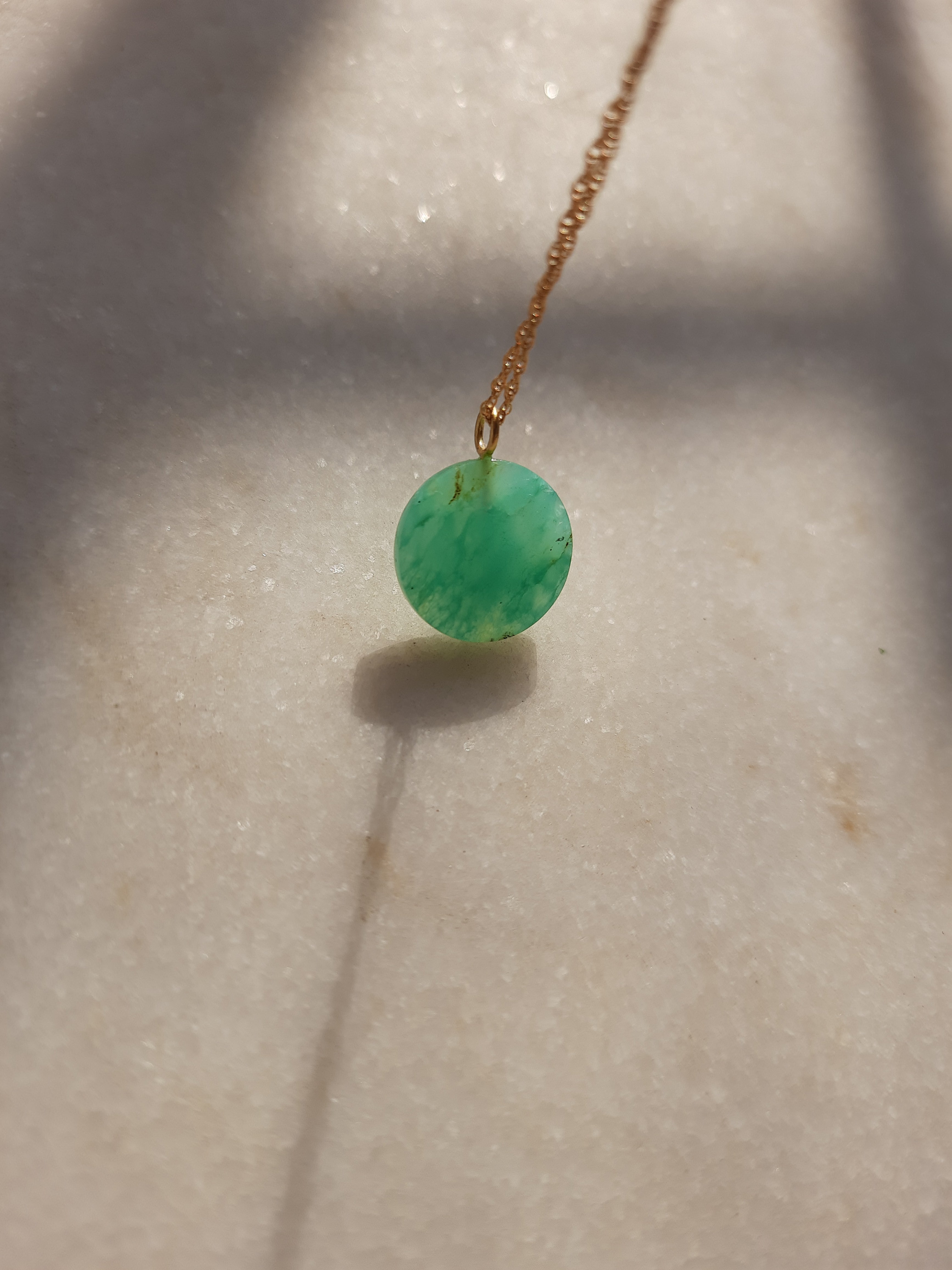 vaya - Chrysoprase Coin Pendant