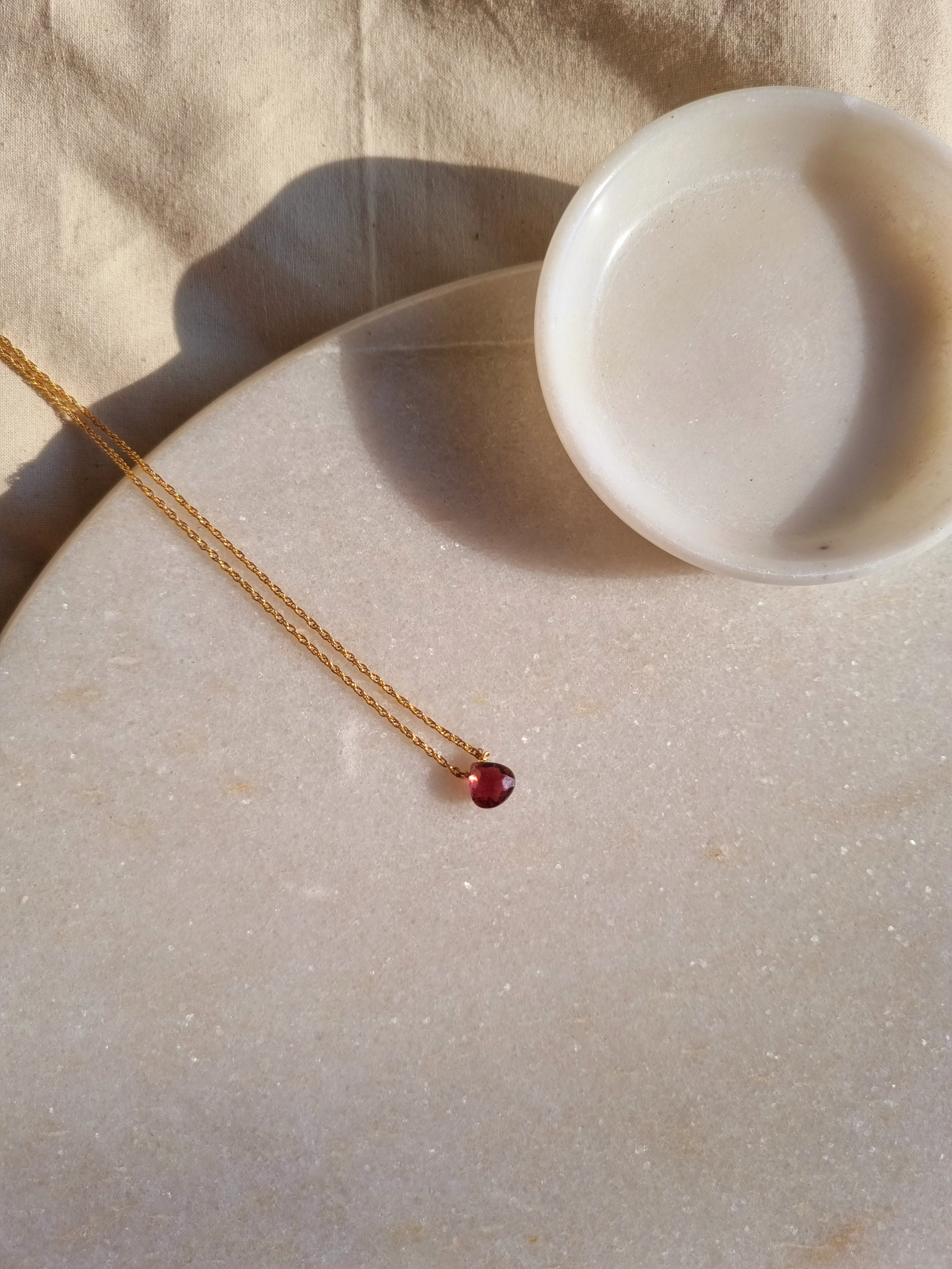 vyam - Pink Tourmaline Heart Shaped Drop