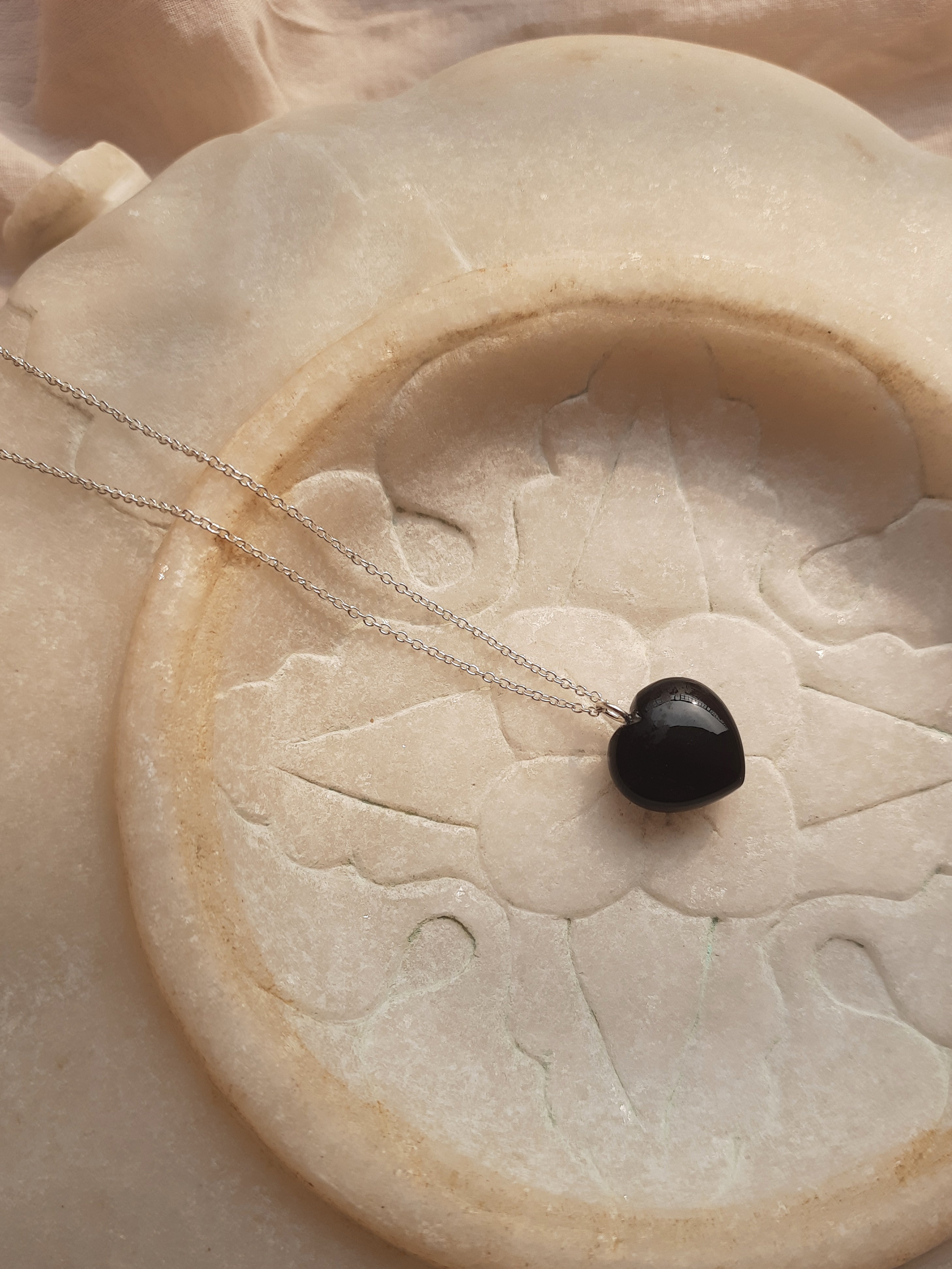 adya - Black Onyx Heart Pendant