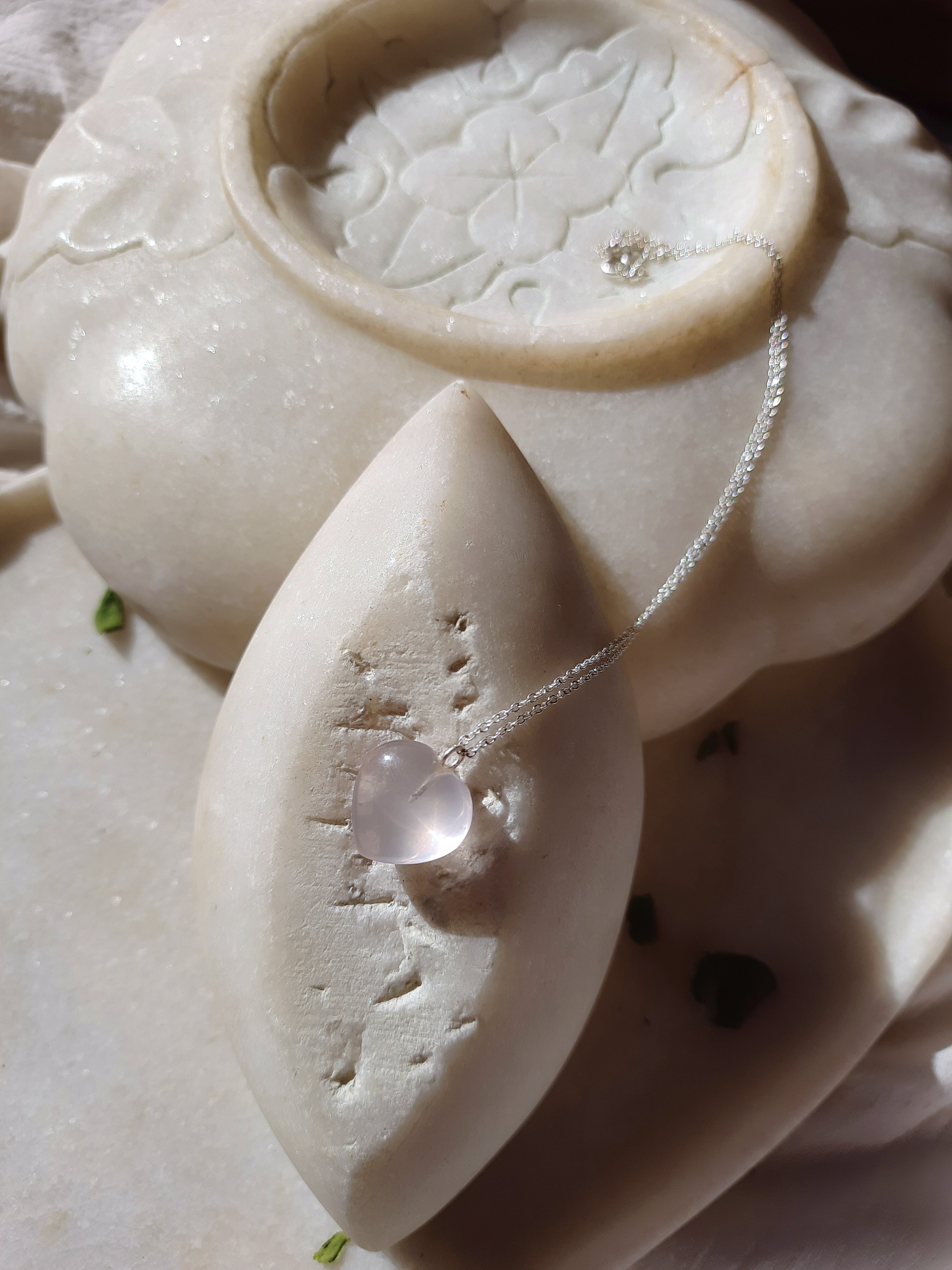 adya - Rose quartz Heart Pendant