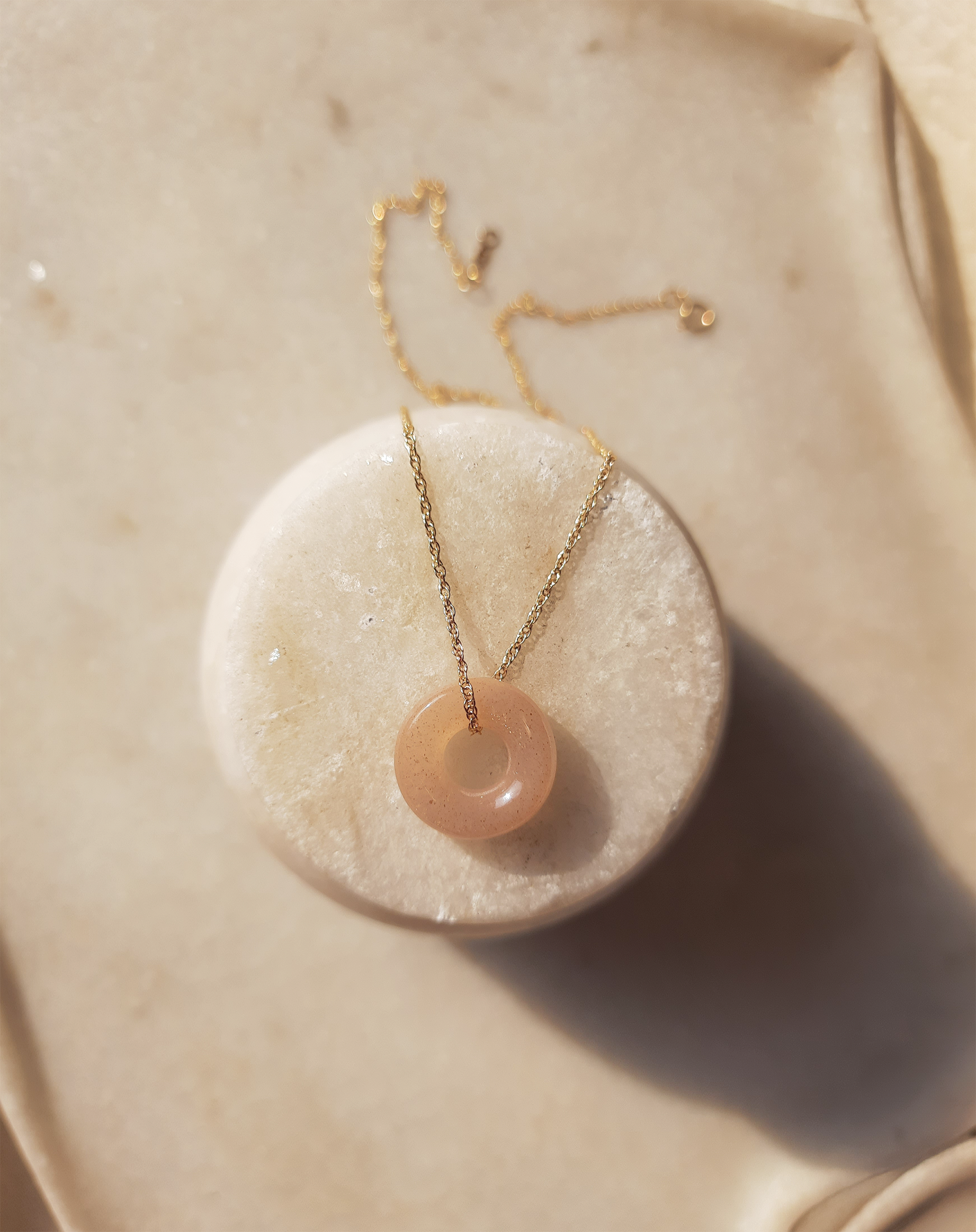 svan - Peach Moonstone Ring Pendant