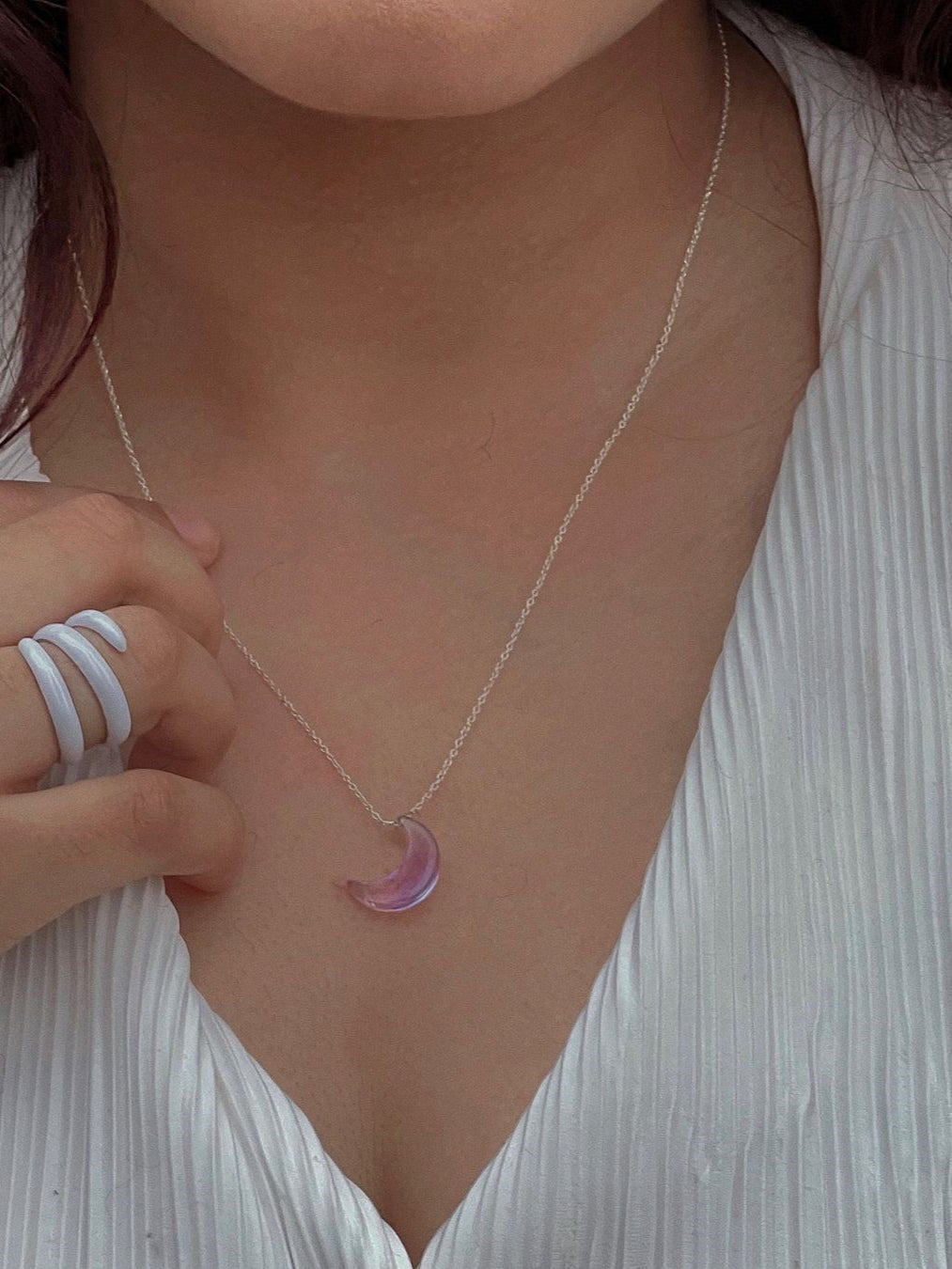 adhva - Amethyst Luna Pendant