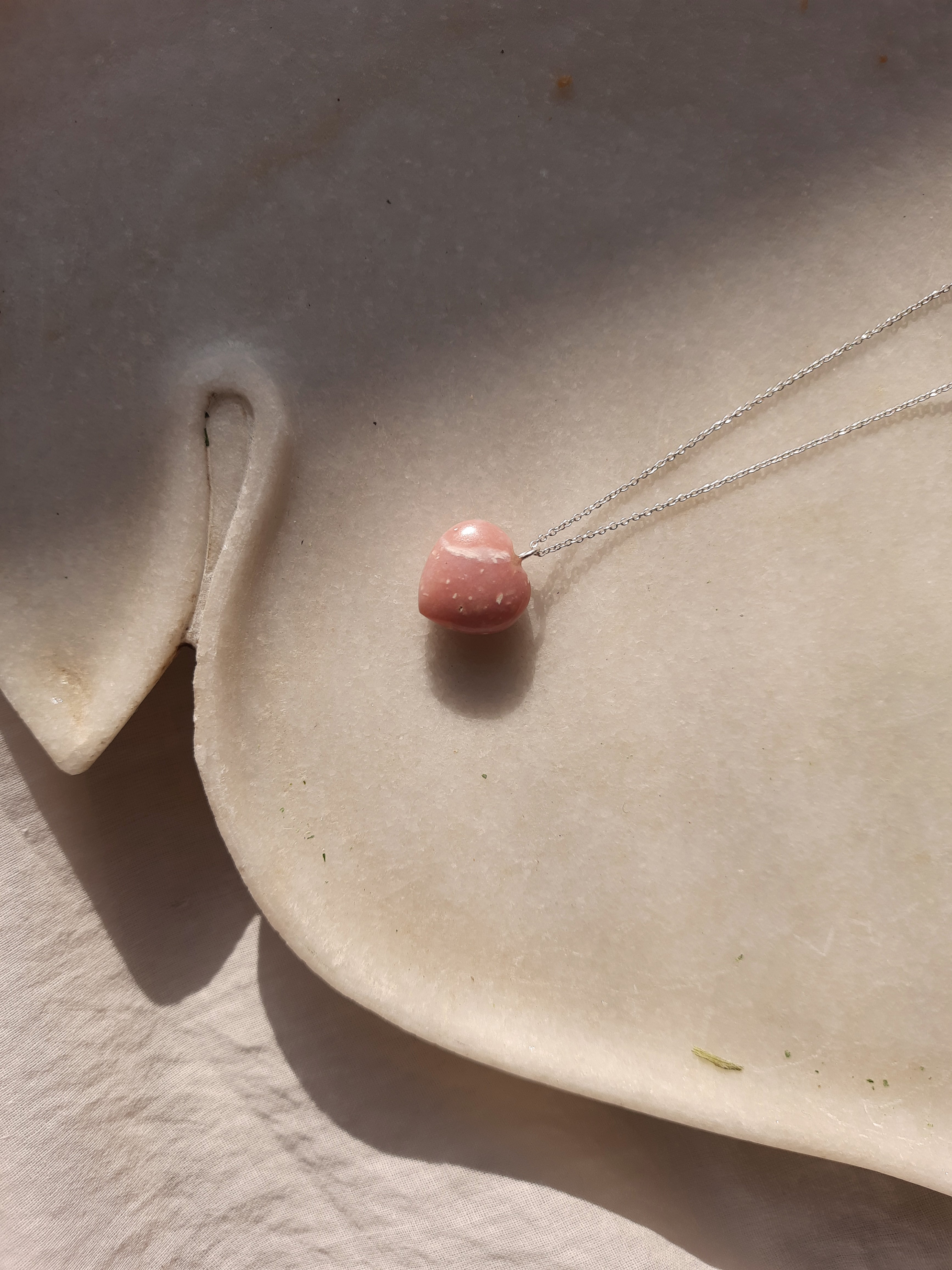 adya - Pink Opal Heart Pendant