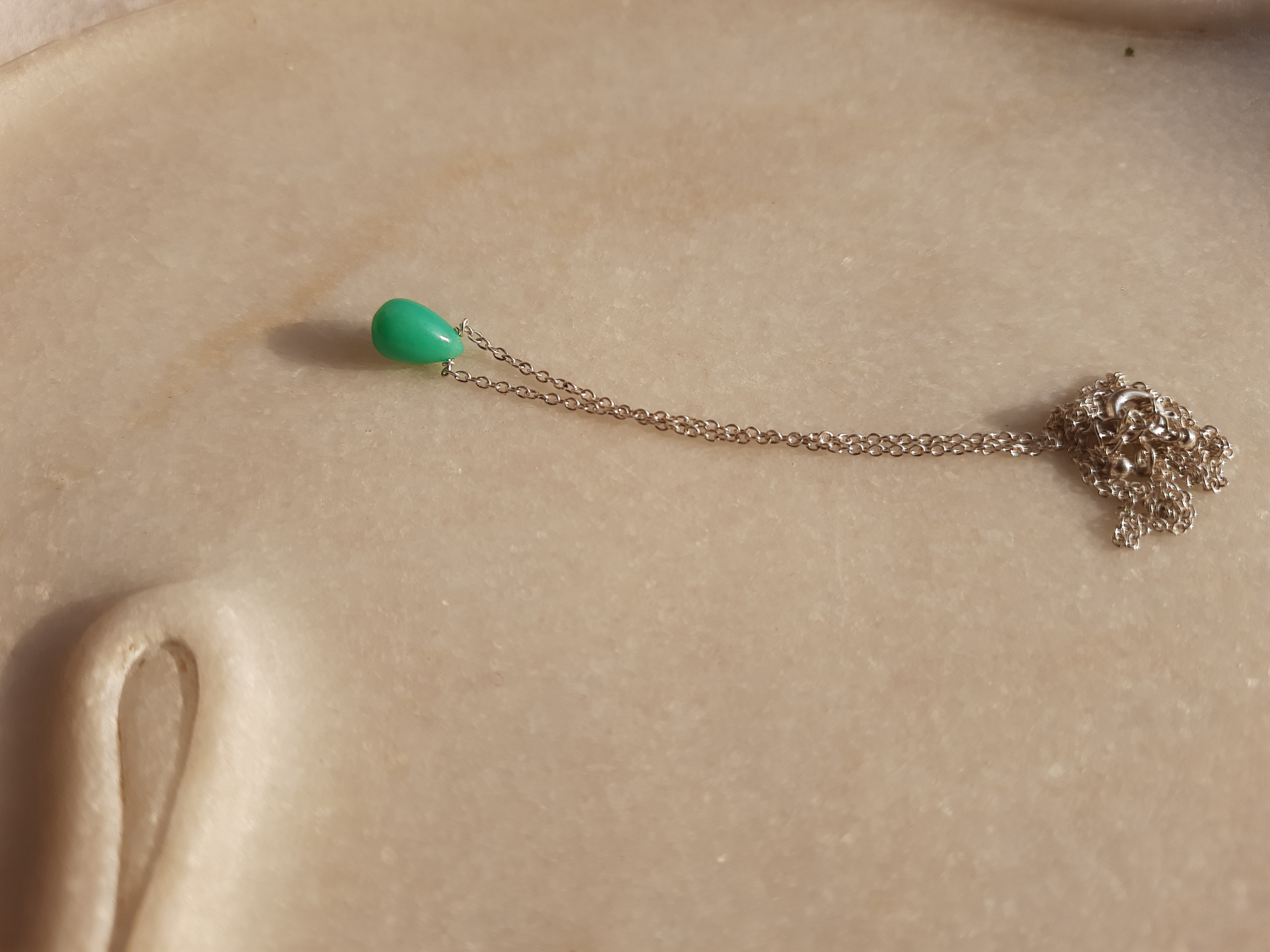 visno - Chrysoprase Teardrop Pendant