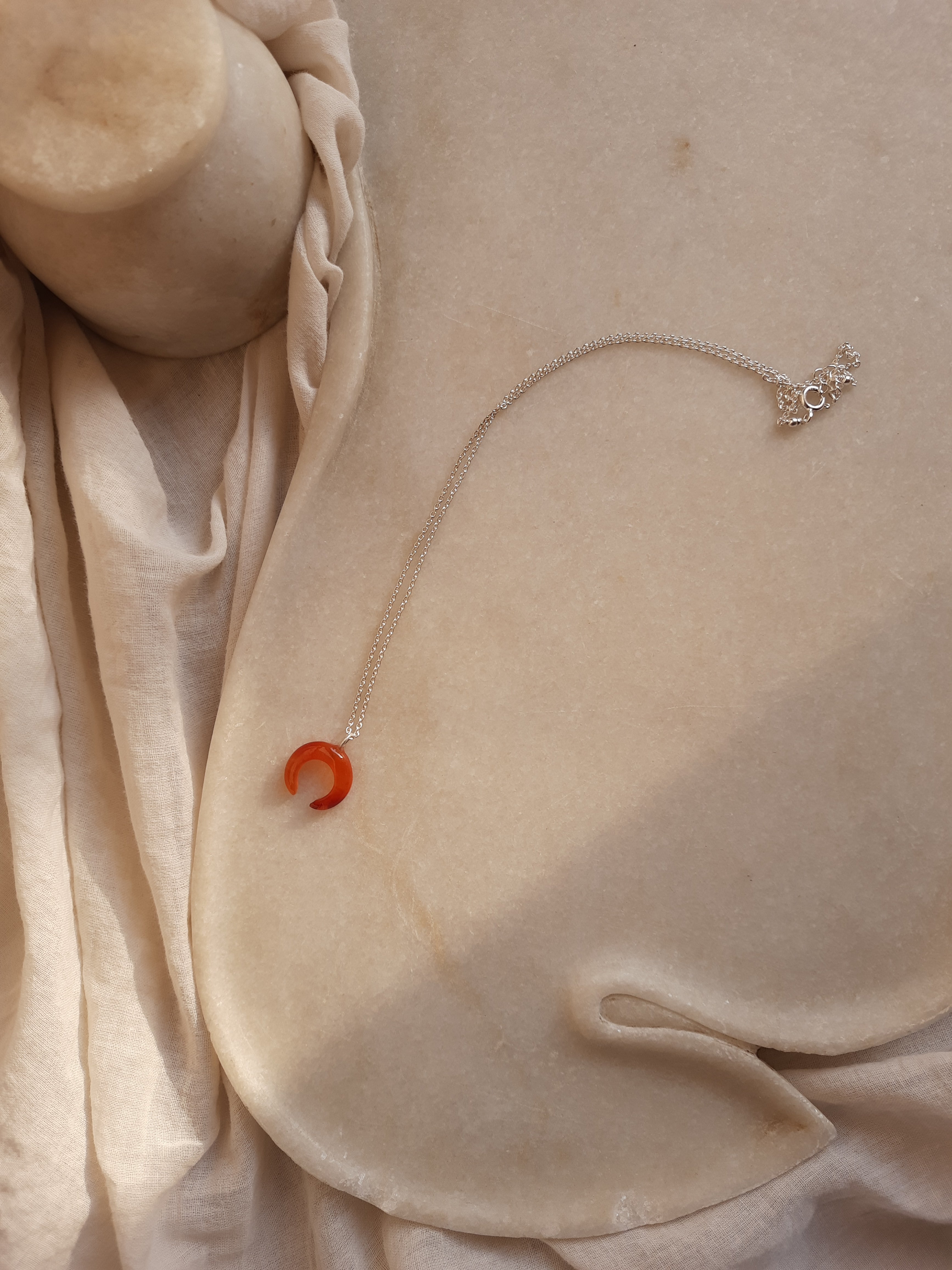 koka - Carnelian Crescent Pendant