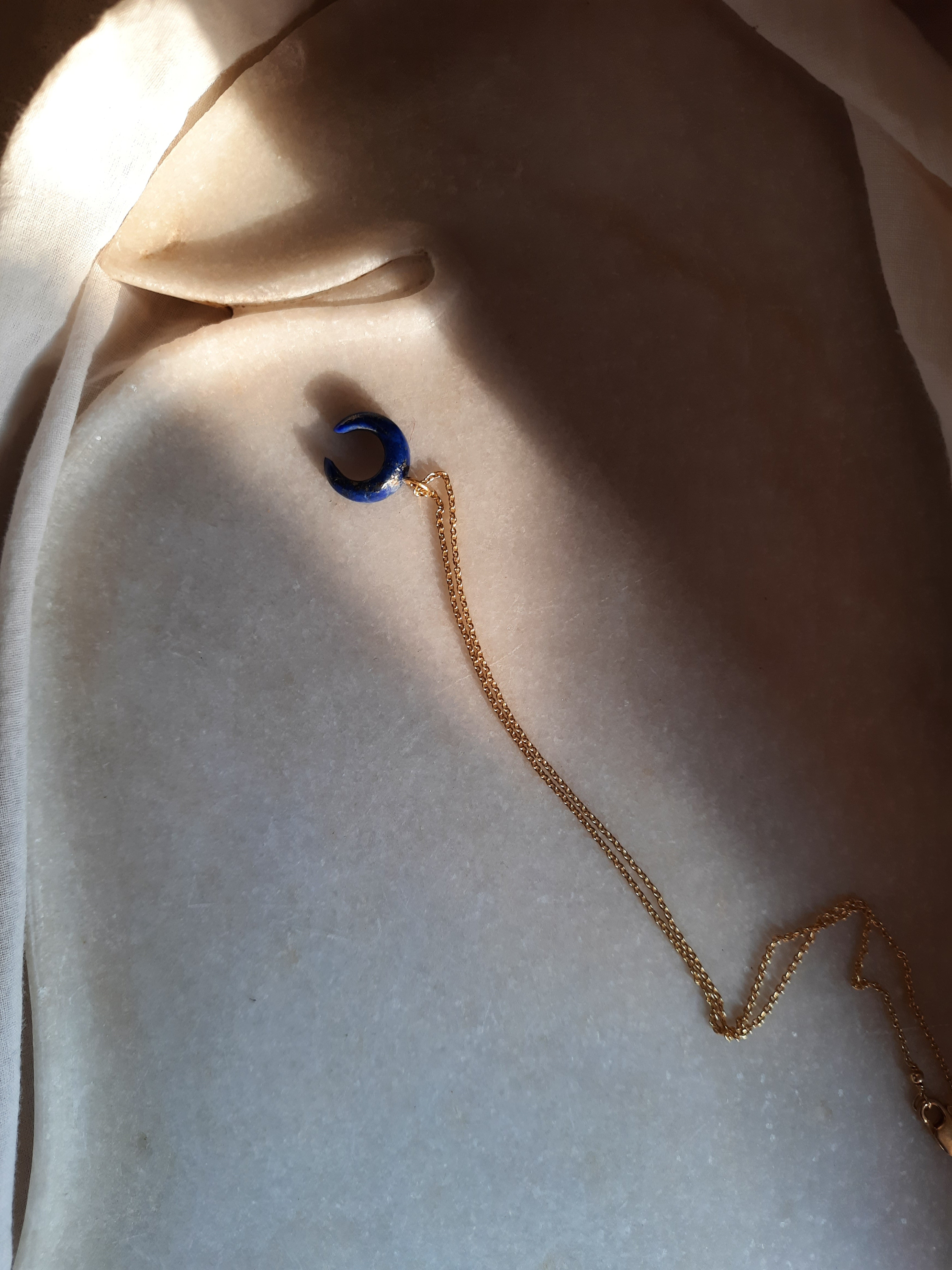 koka - Lapis Lazuli Crescent Pendant