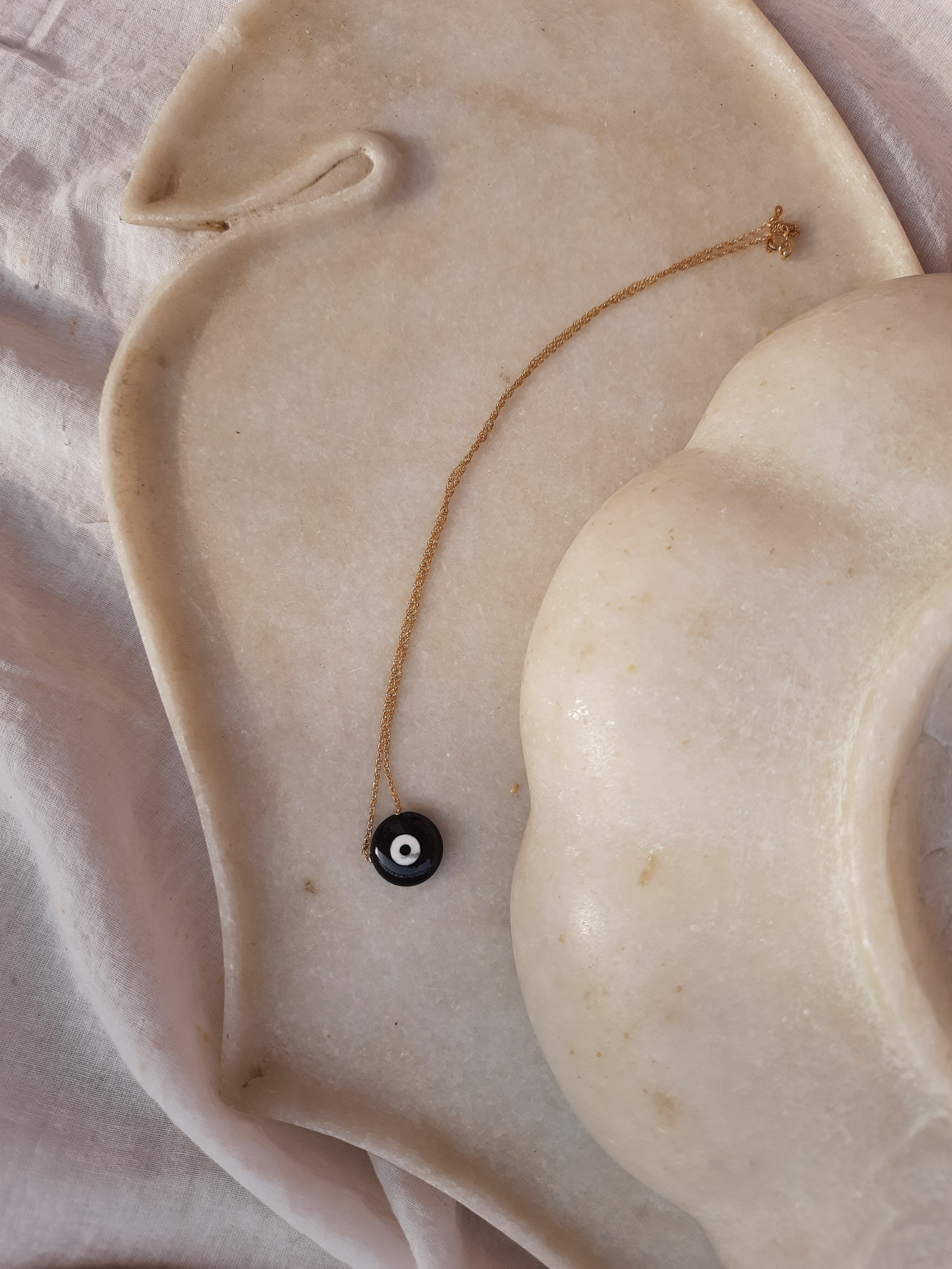 vedava - Black Onyx Evil Eye Pendant