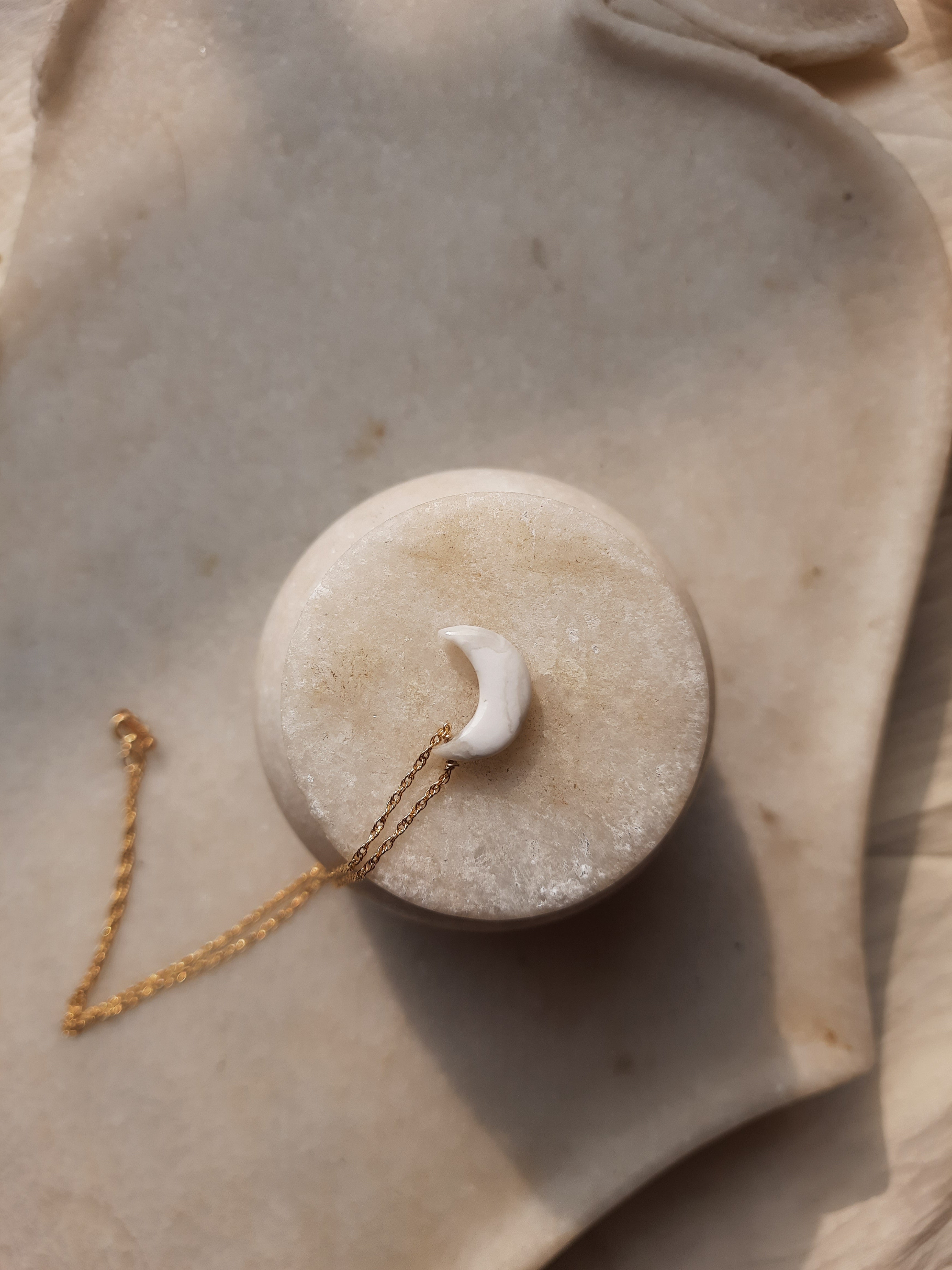 adhva - Howlite Luna Pendant