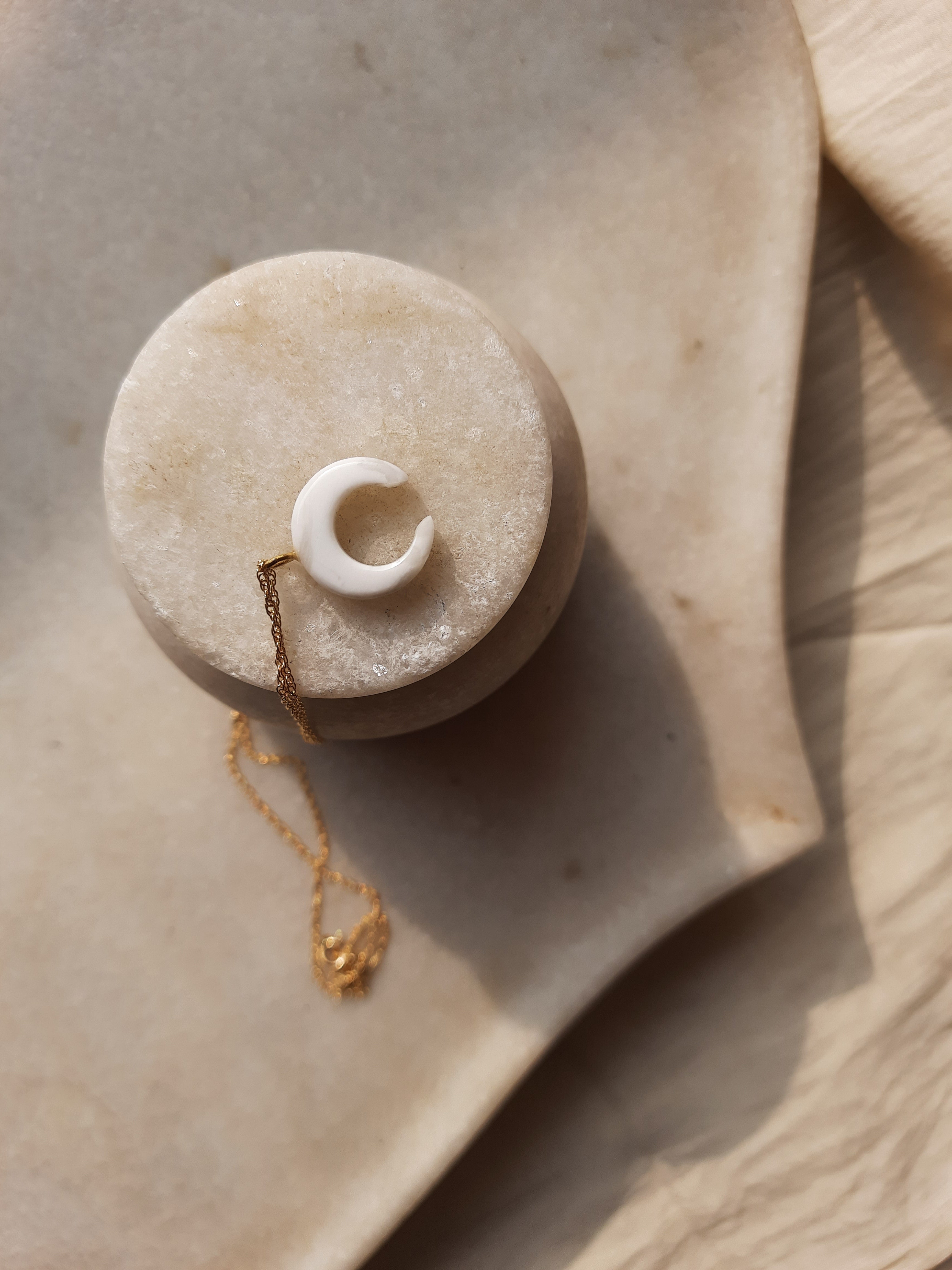 koka - Howlite Crescent Pendant