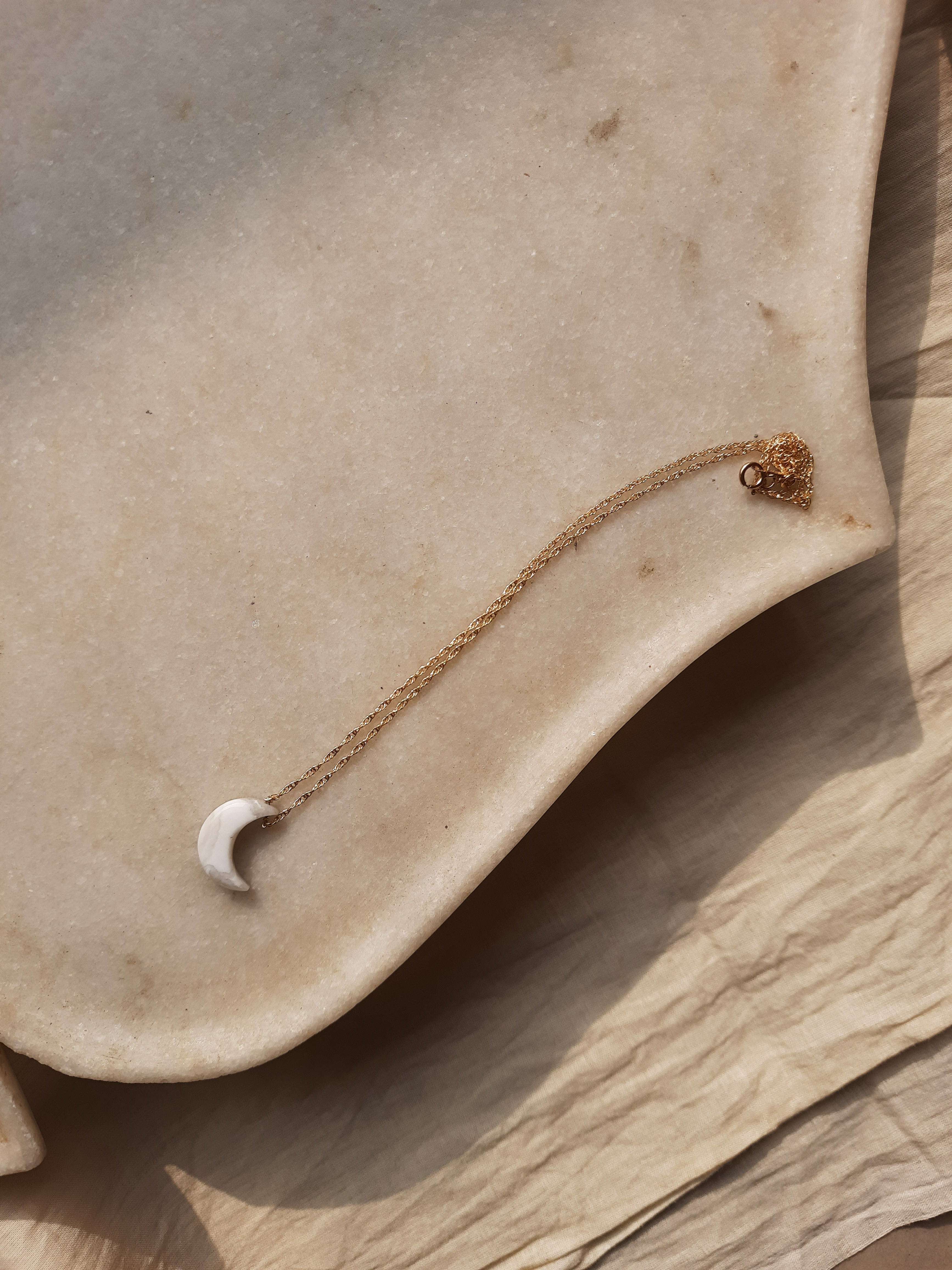 adhva - Howlite Luna Pendant