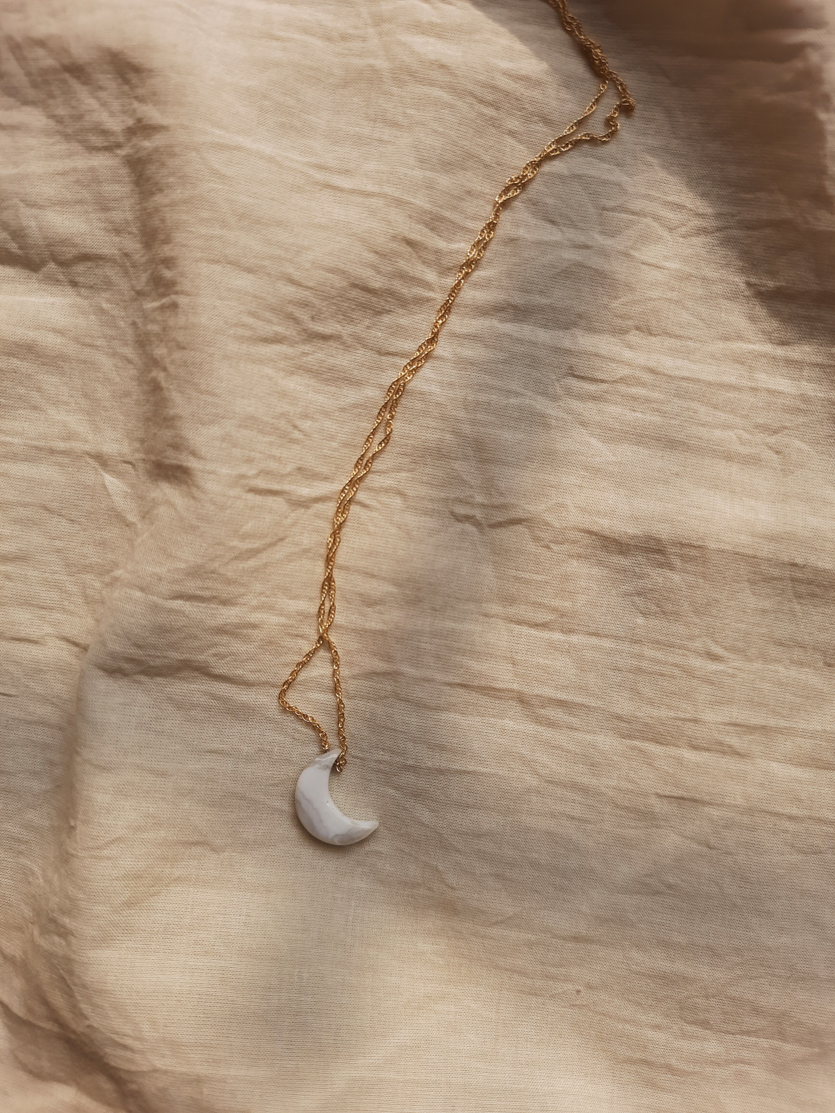 adhva - Howlite Luna Pendant