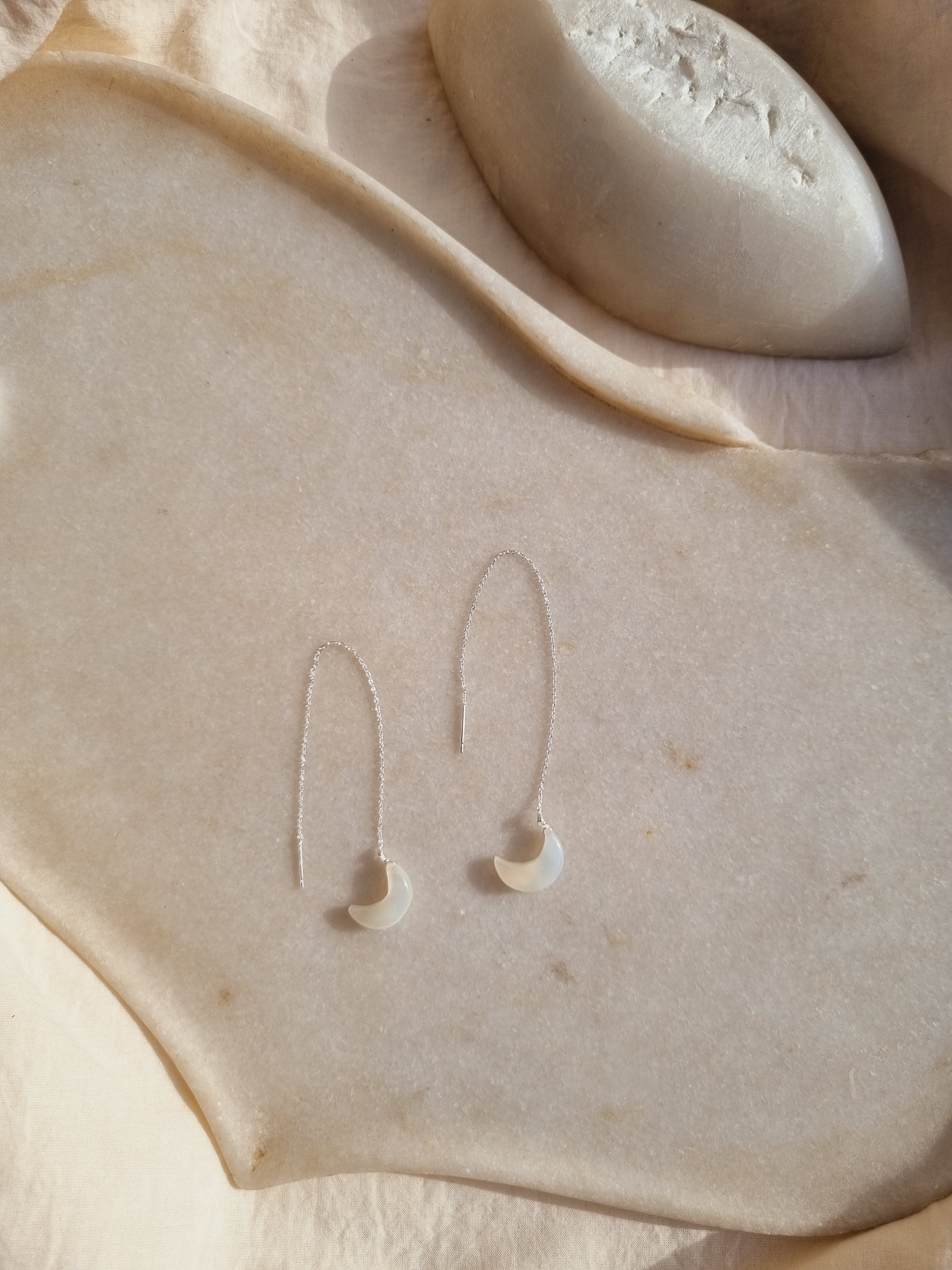 athaya - White Moonstone Luna Earrings