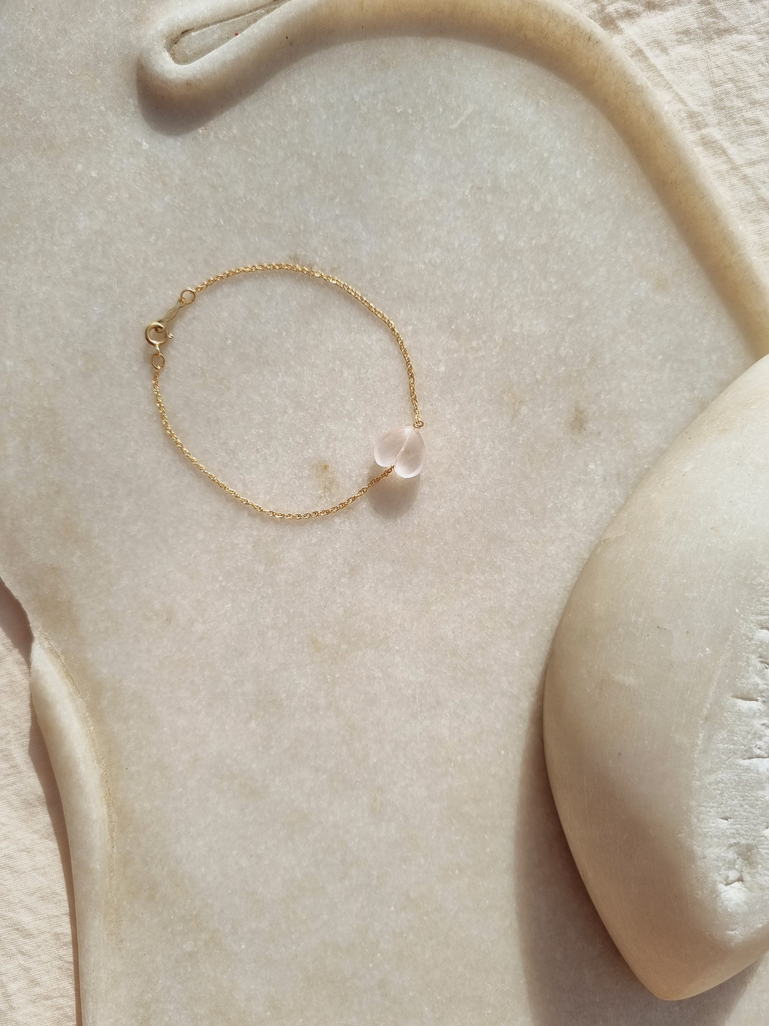 kauri - Rose Quartz Heart Bracelet