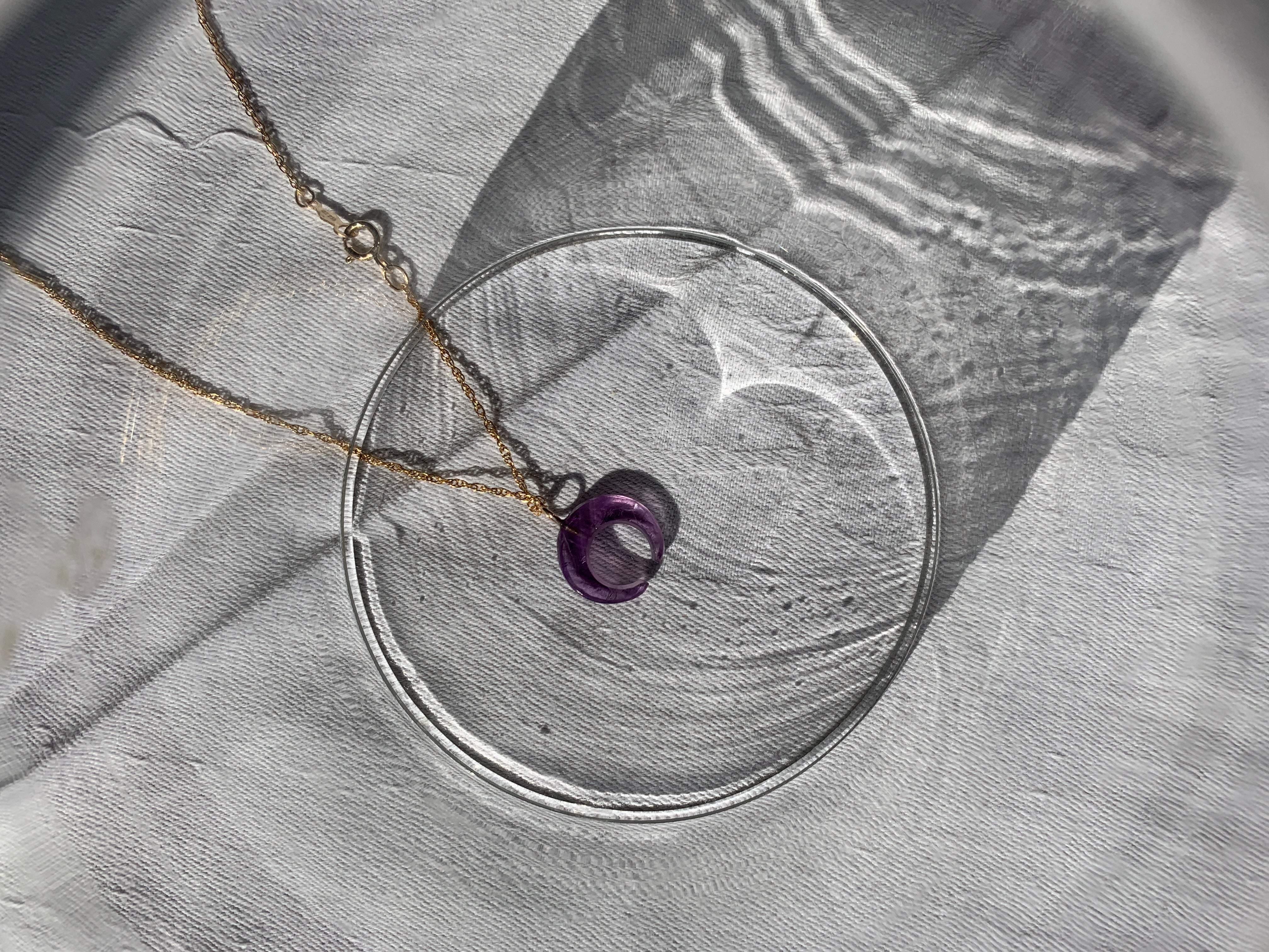 koka - Amethyst Crescent Pendant