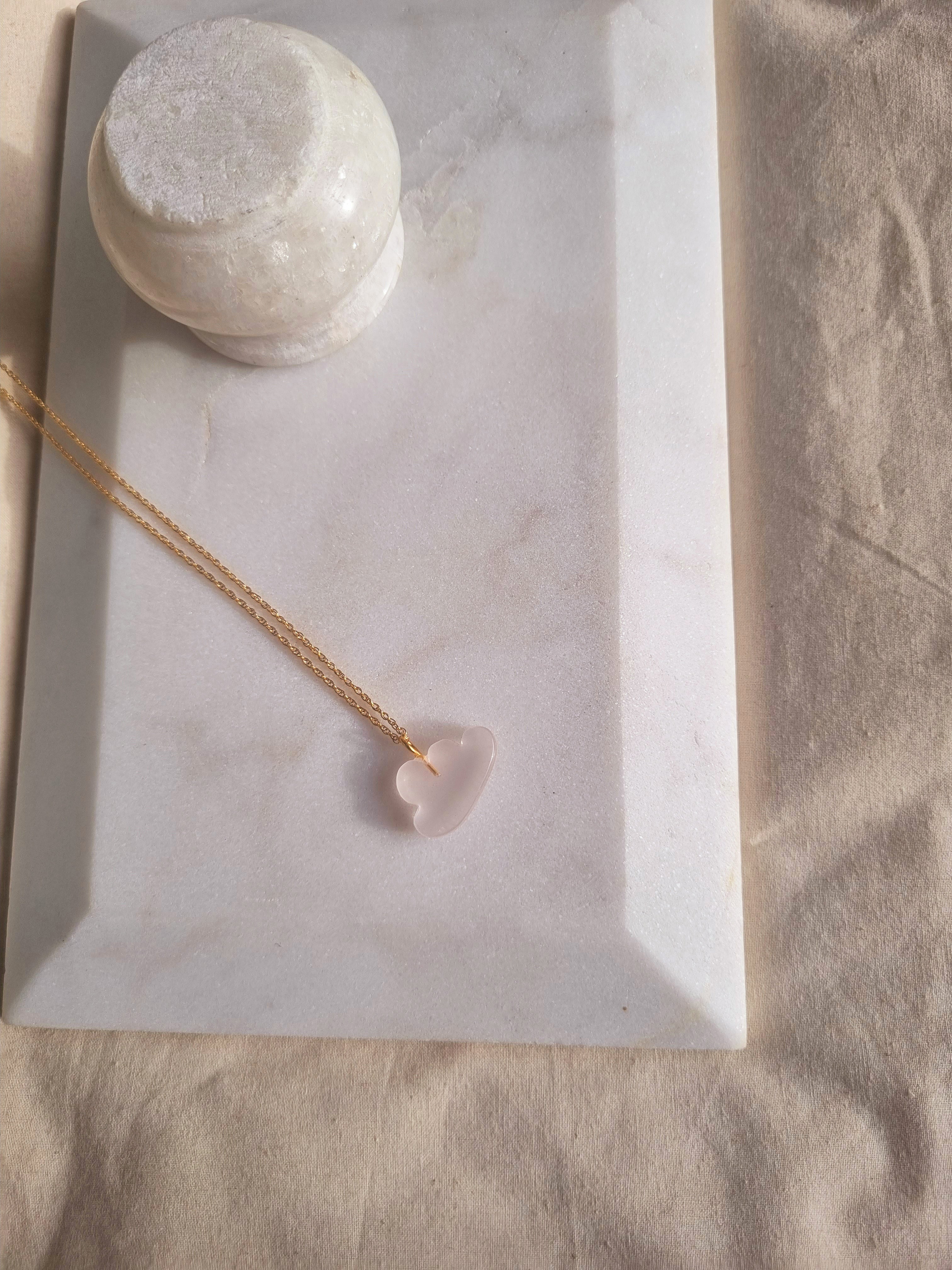 megh - Rose Quartz Cloud Pendant