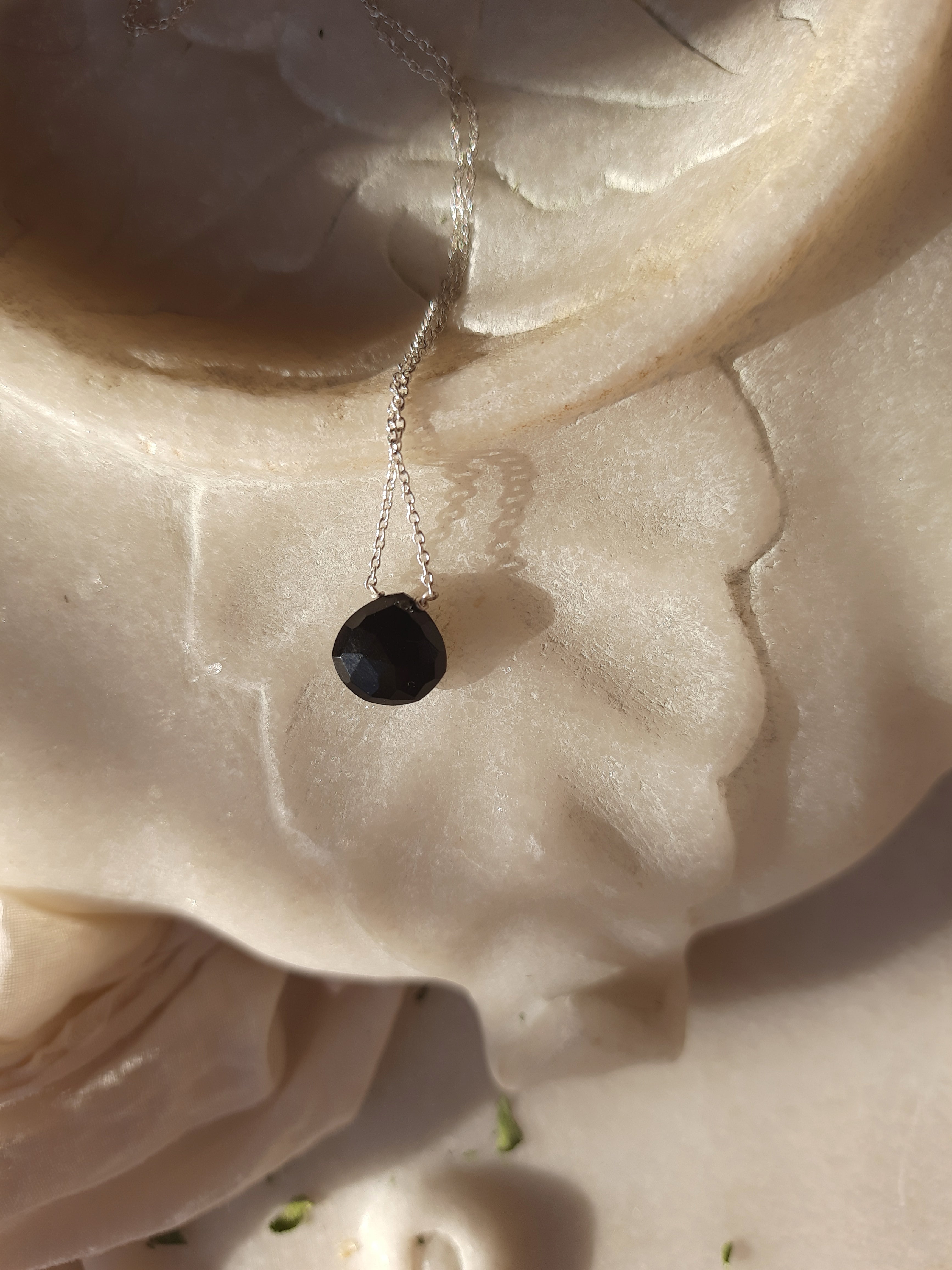 vyam - Black Onyx Heart Shaped Drop Pendant