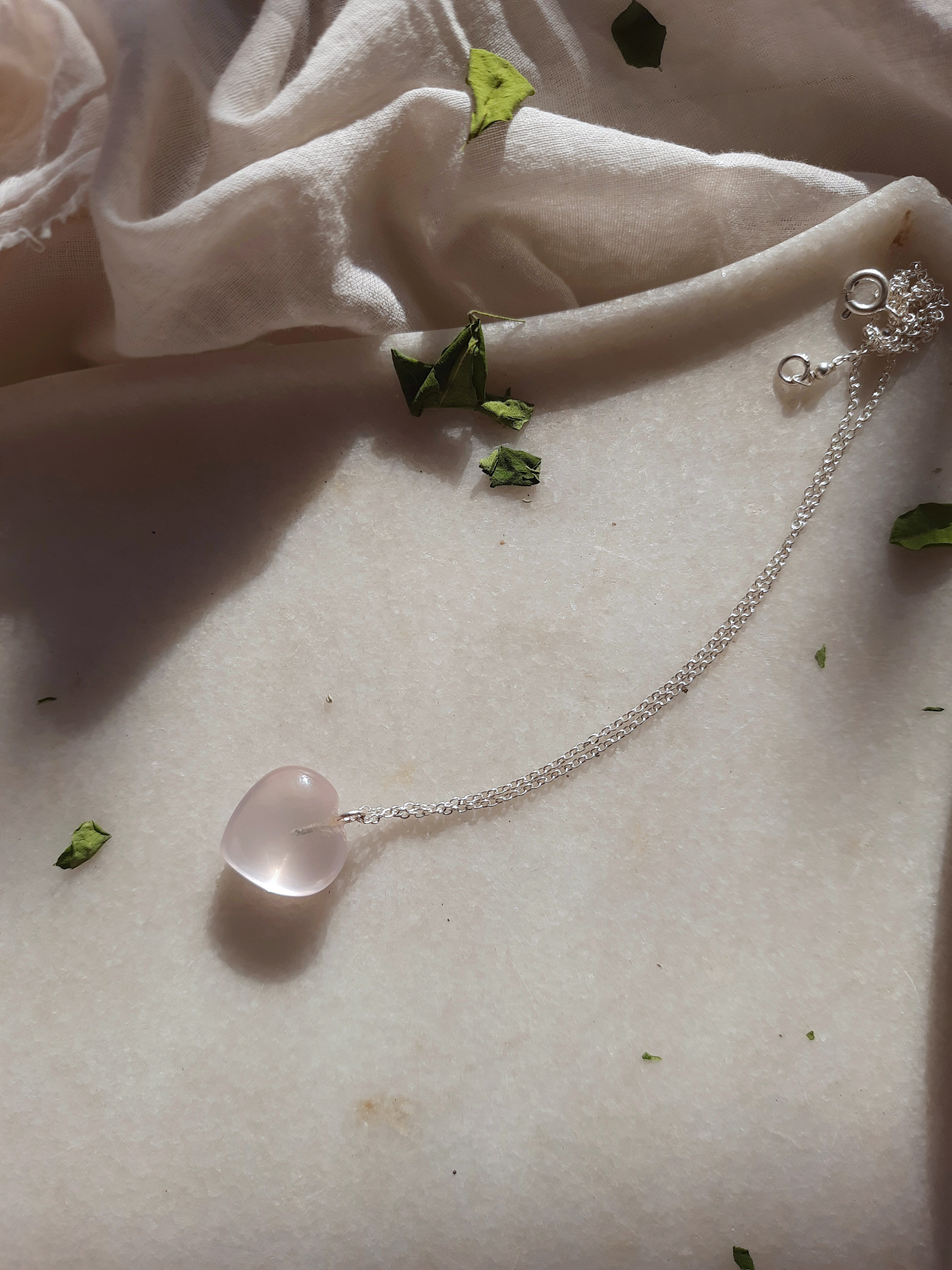 adya - Rose quartz Heart Pendant