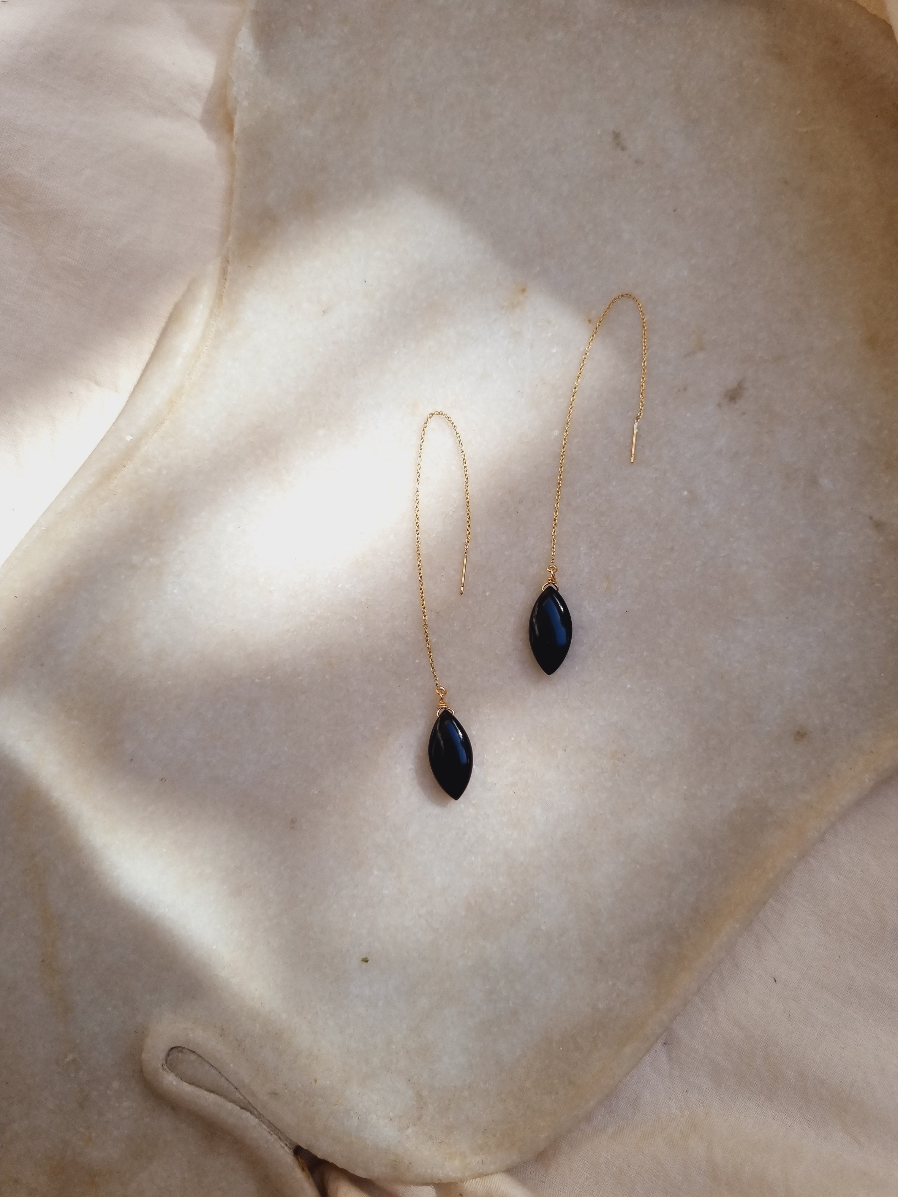 riyate - Black Onyx Marquise Earrings