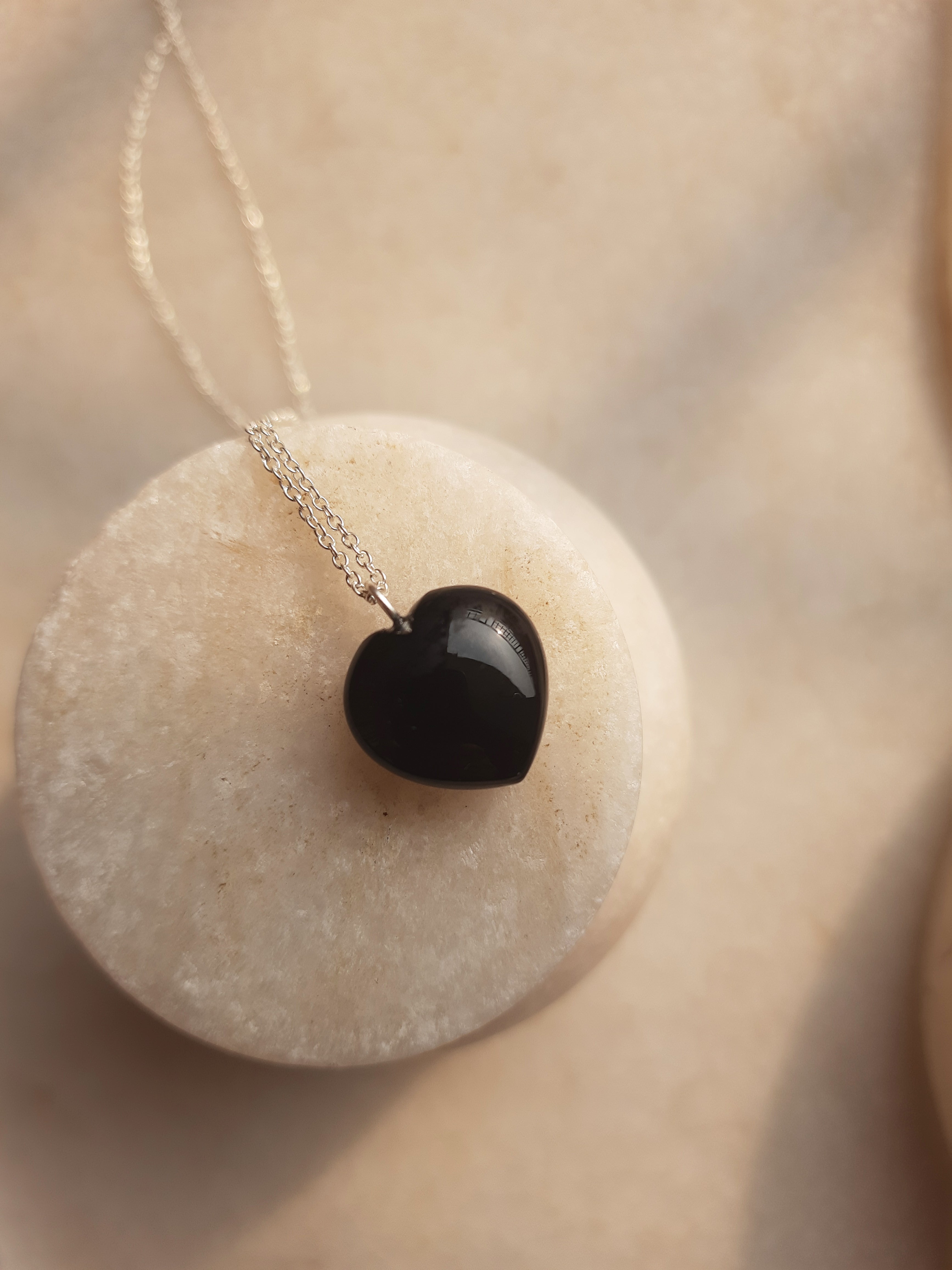 adya - Black Onyx Heart Pendant