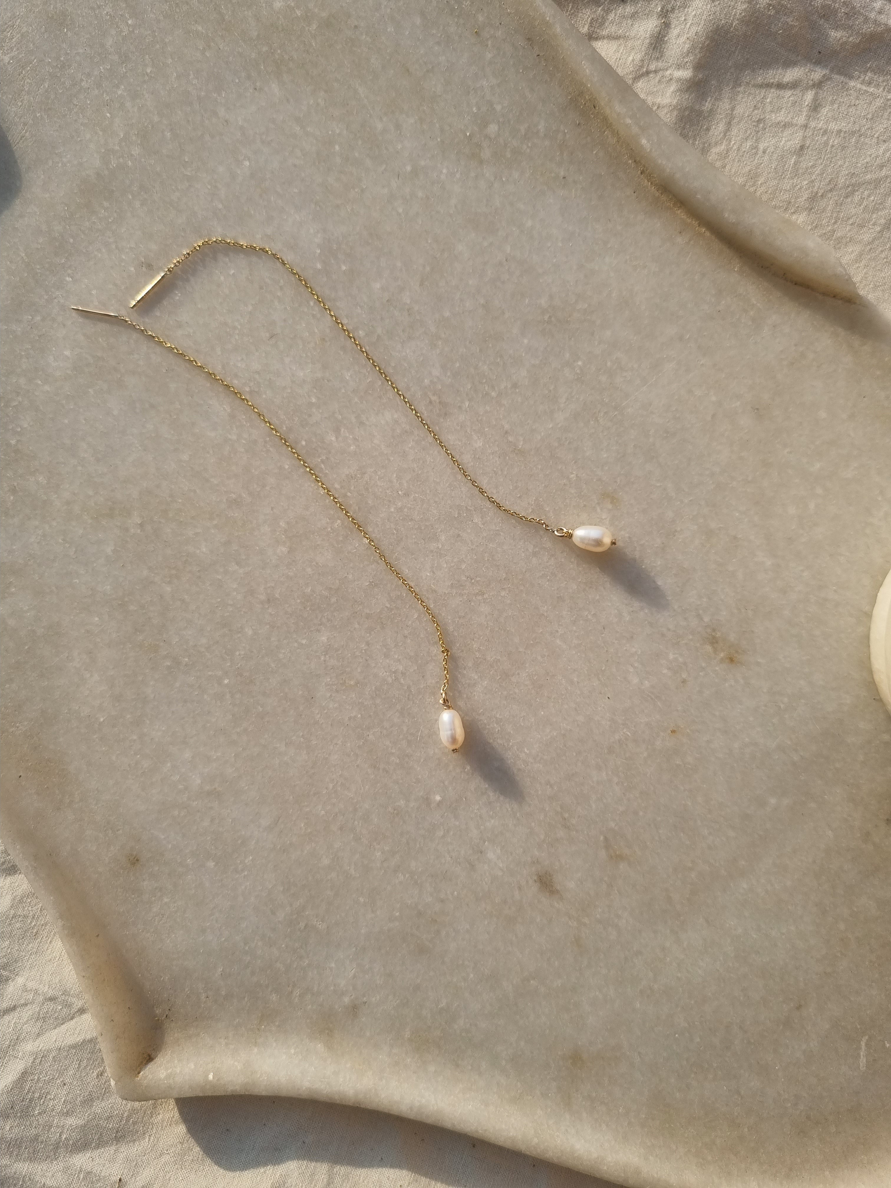 thiva - Pearl Threader Earrings