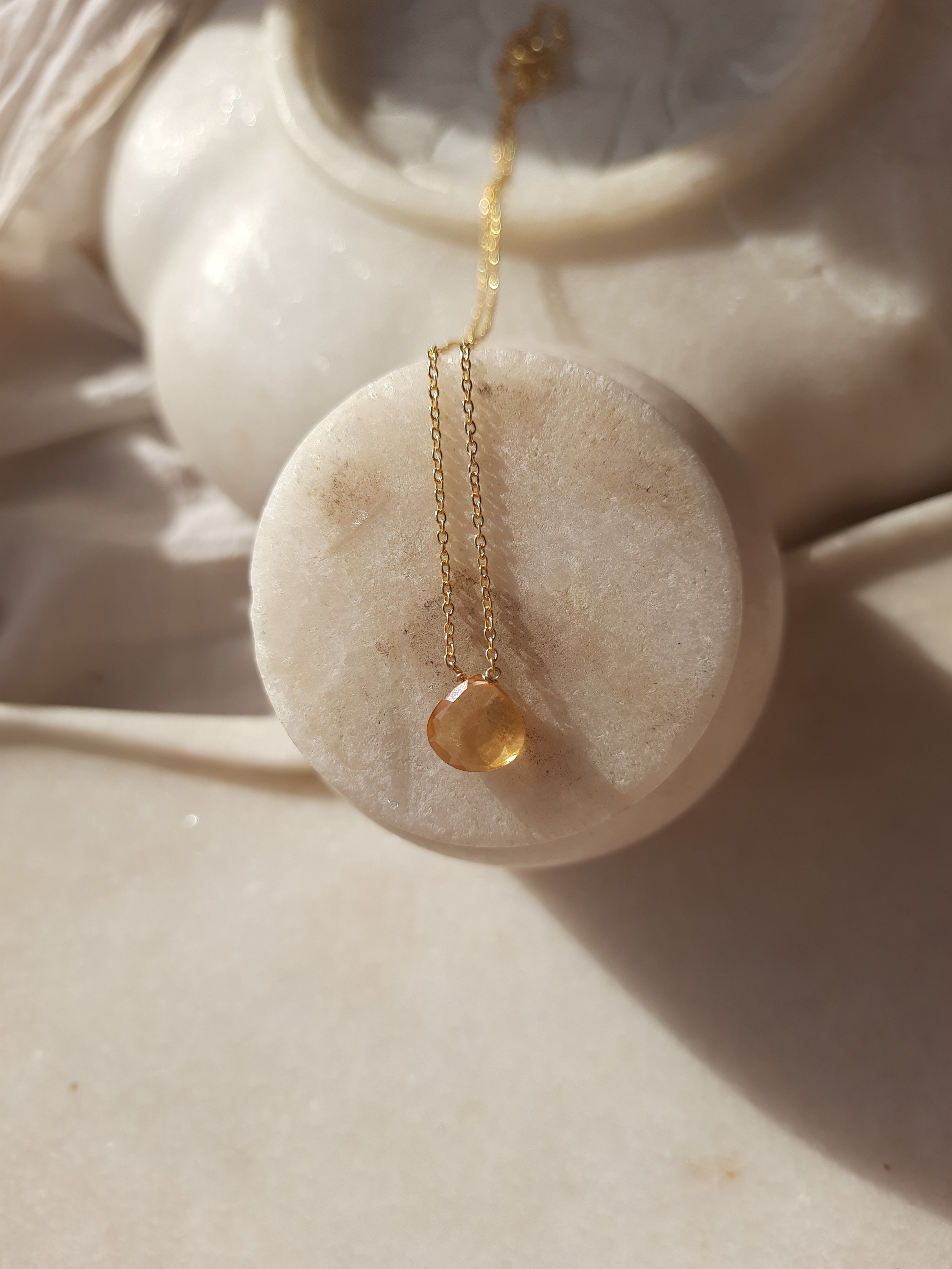 saha - Citrine Heart shaped drop