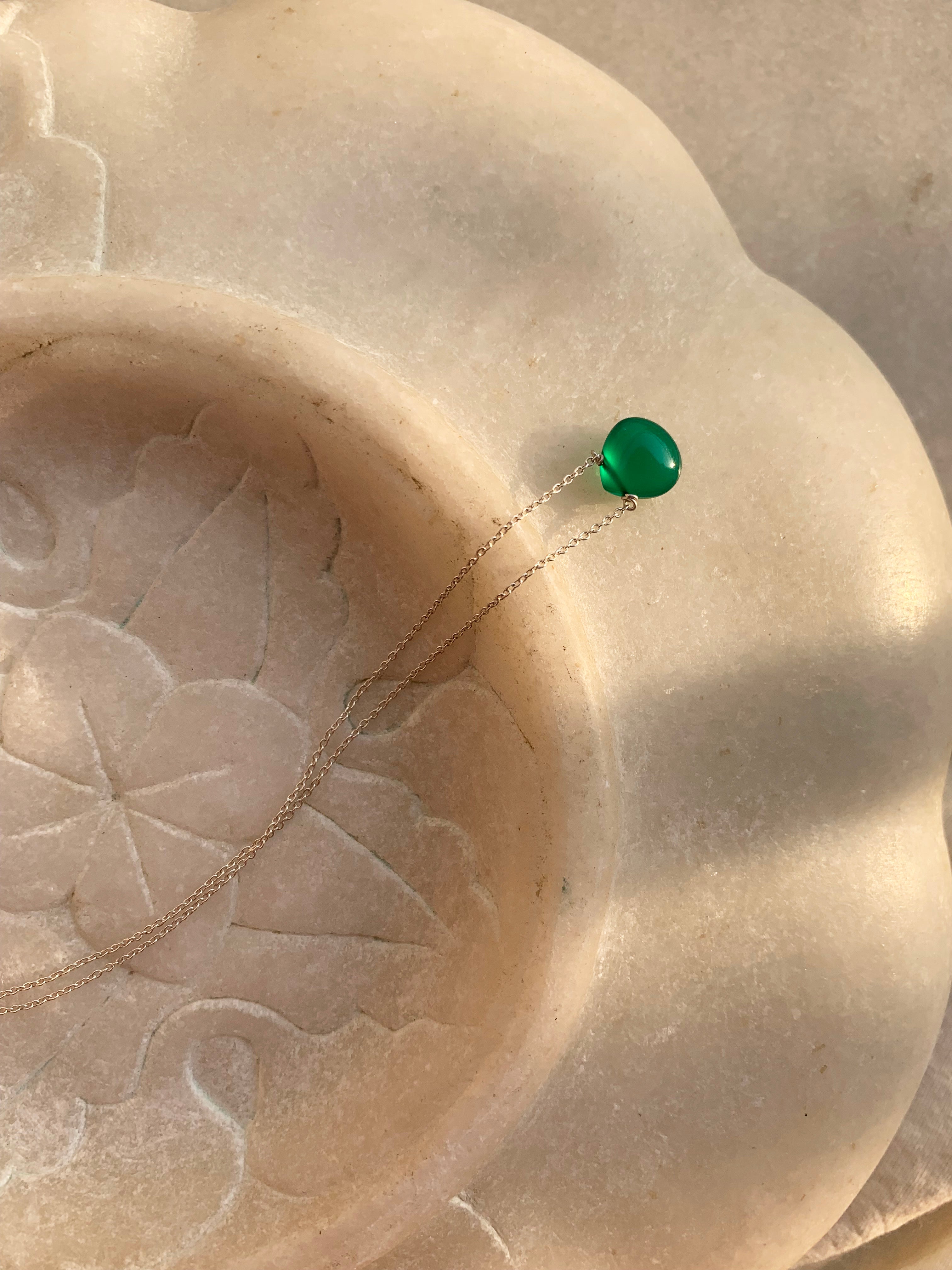 sete - Green Onyx Heart Shaped Drop