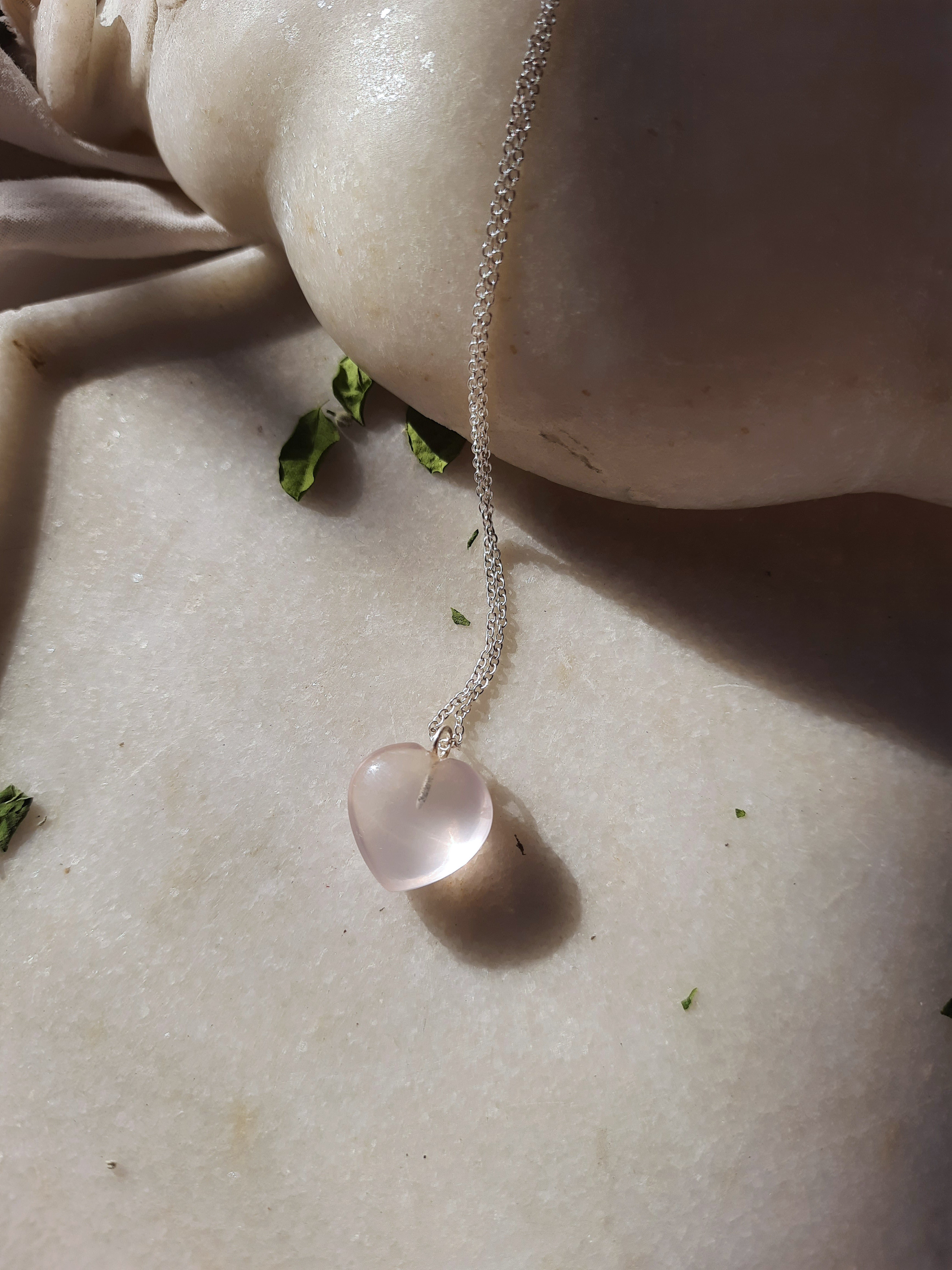 adya - Rose quartz Heart Pendant