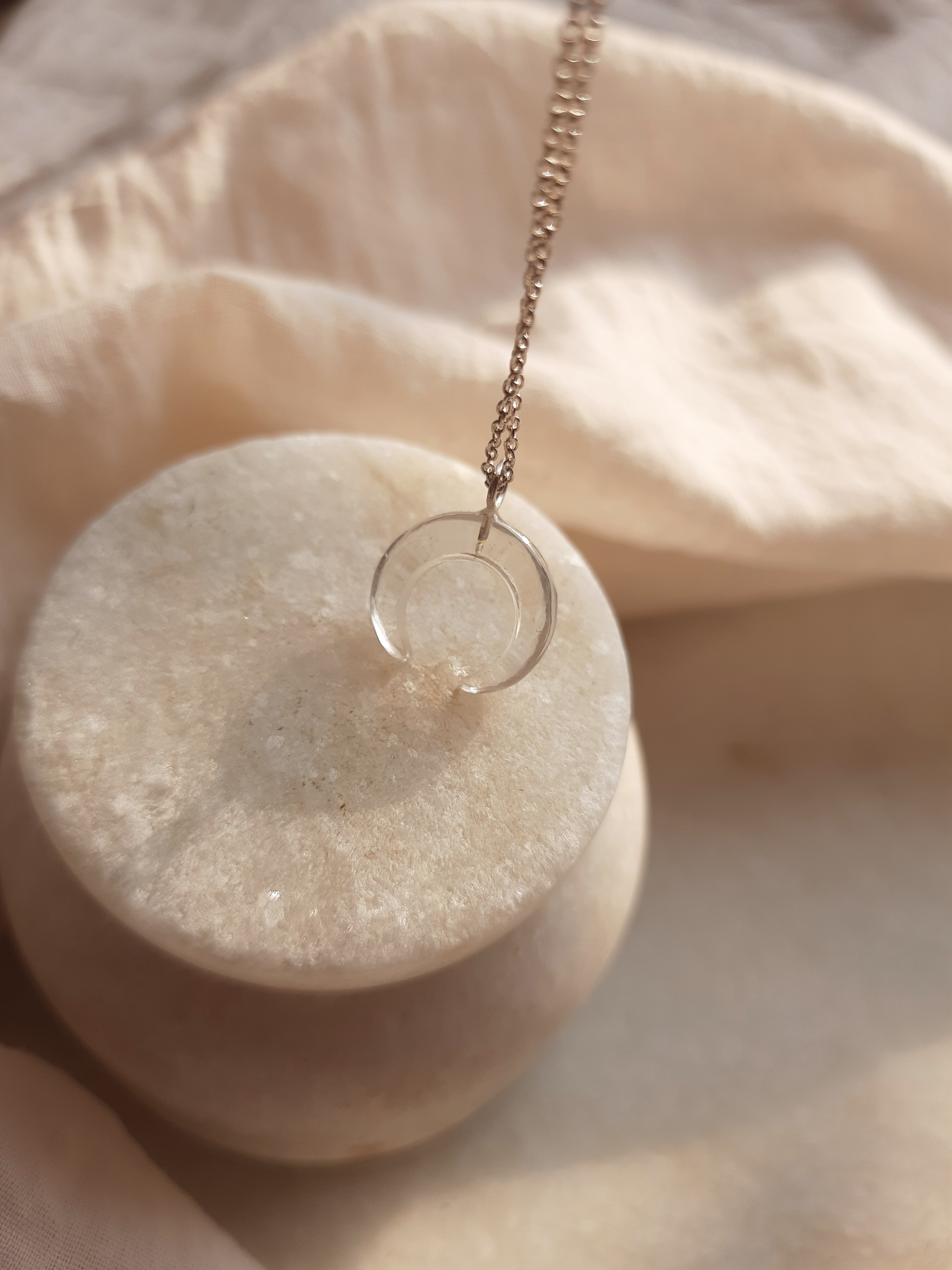 koka - Clear quartz Crescent Pendant