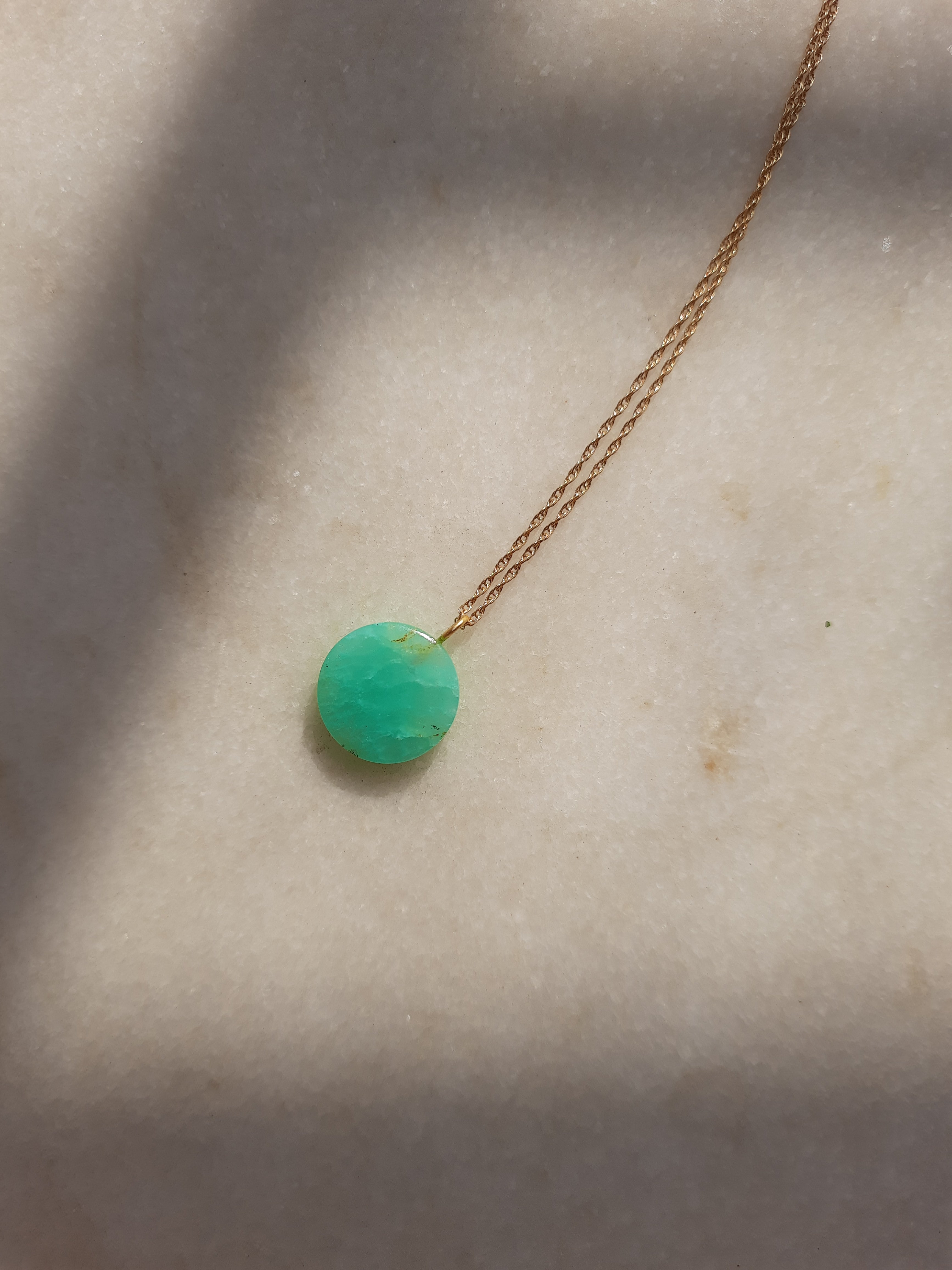 vaya - Chrysoprase Coin Pendant