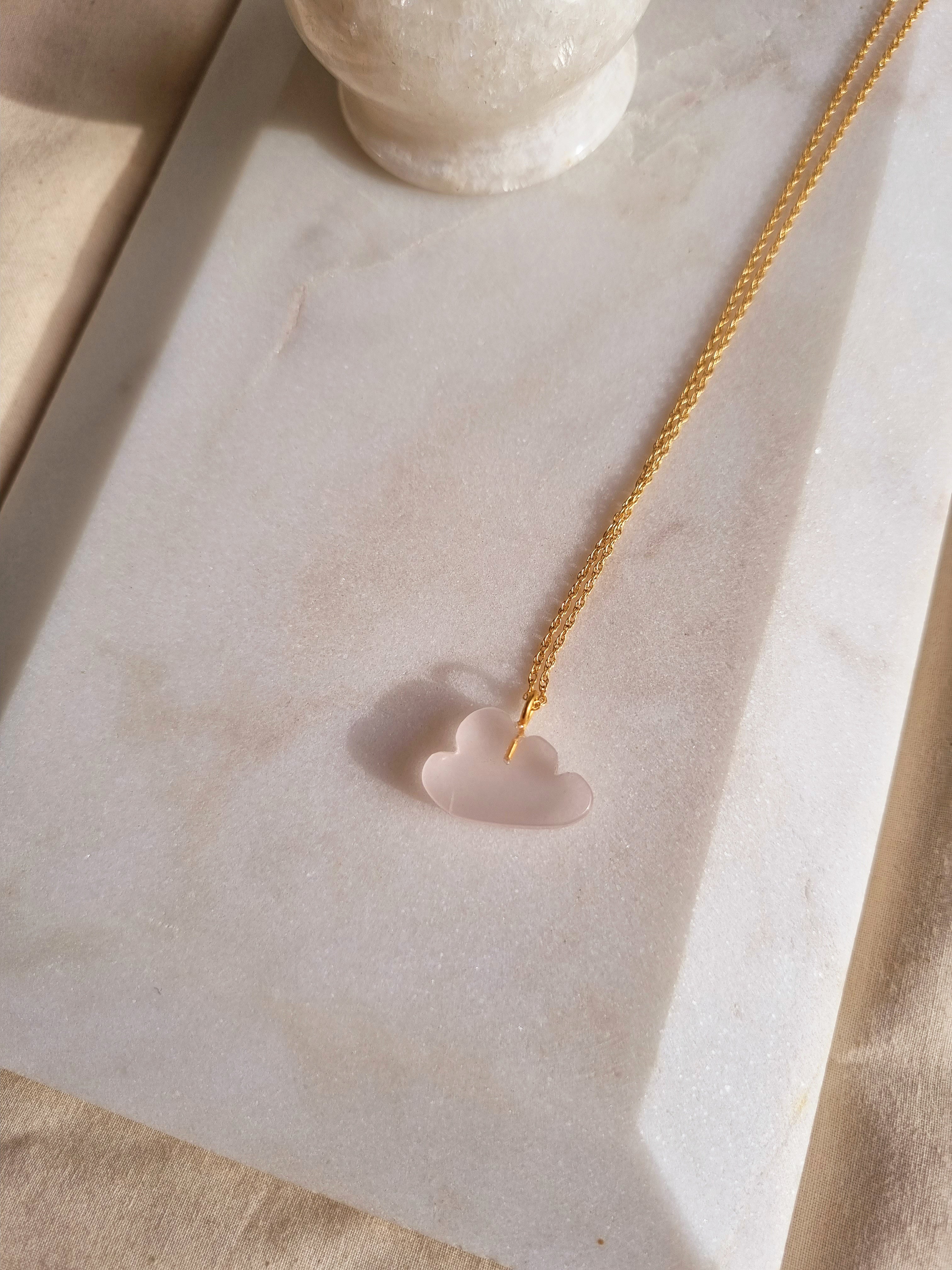 megh - Rose Quartz Cloud Pendant