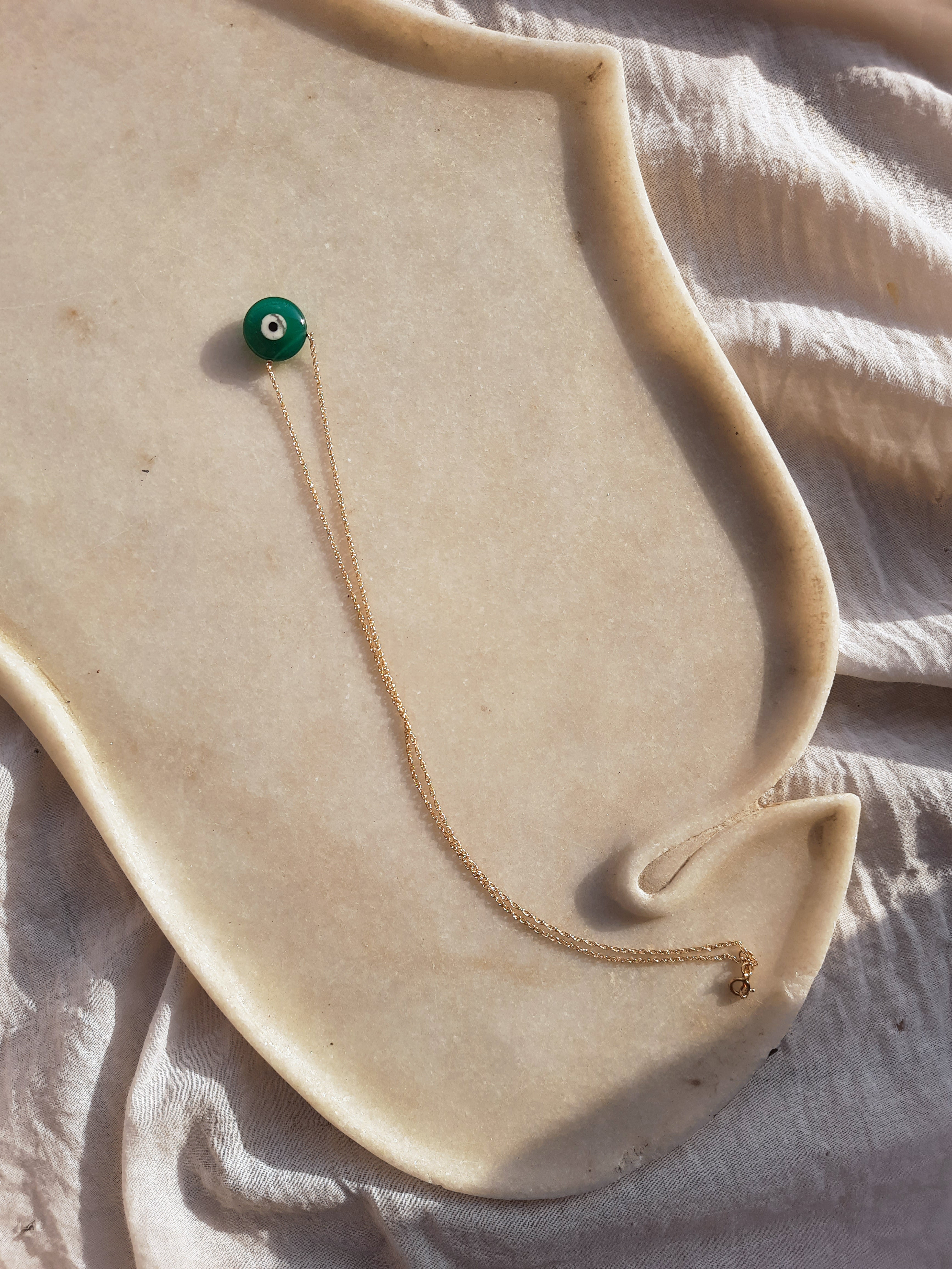 vedava - Green Onyx Evil Eye Pendant