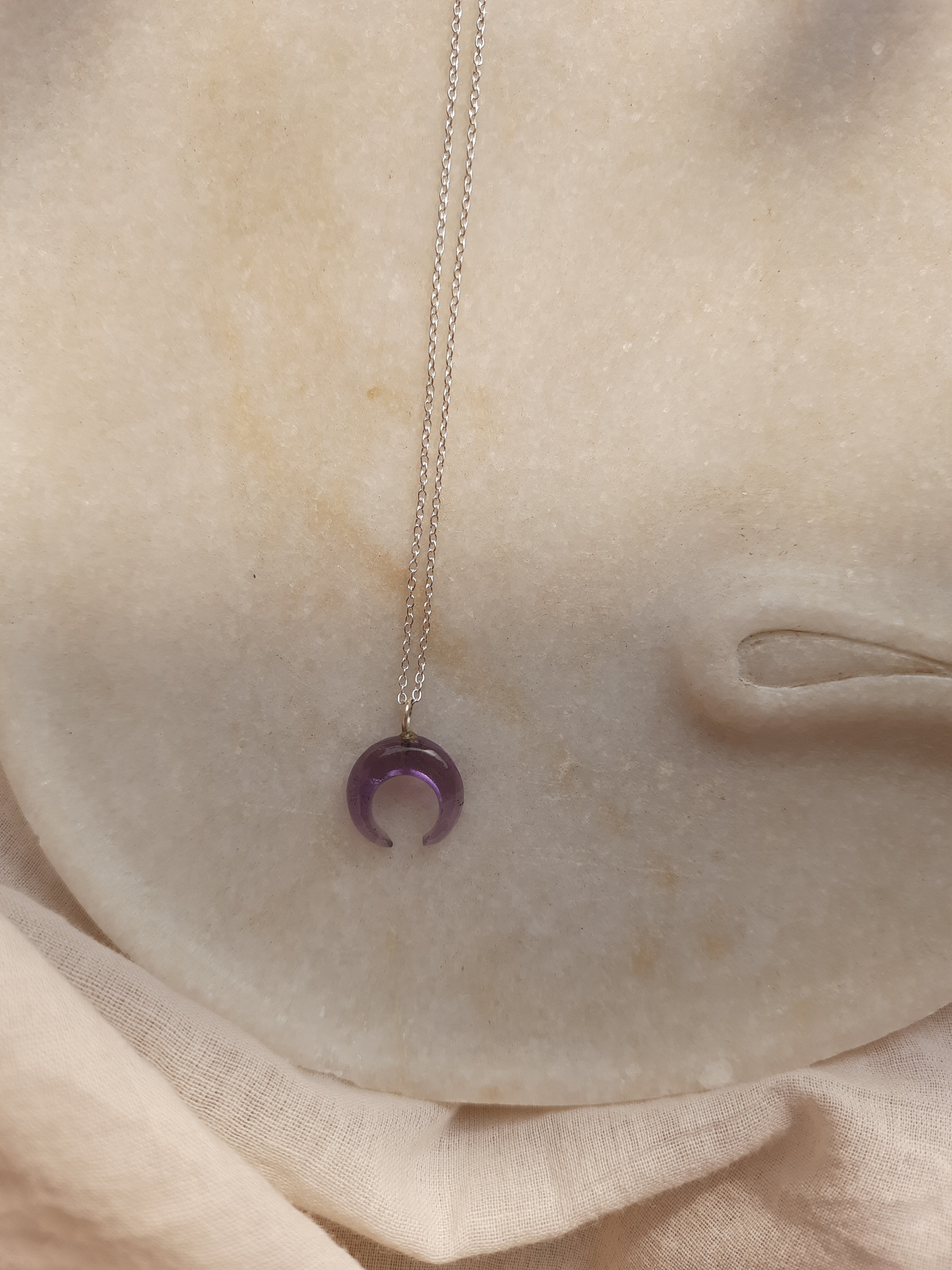 koka - Amethyst Crescent Pendant